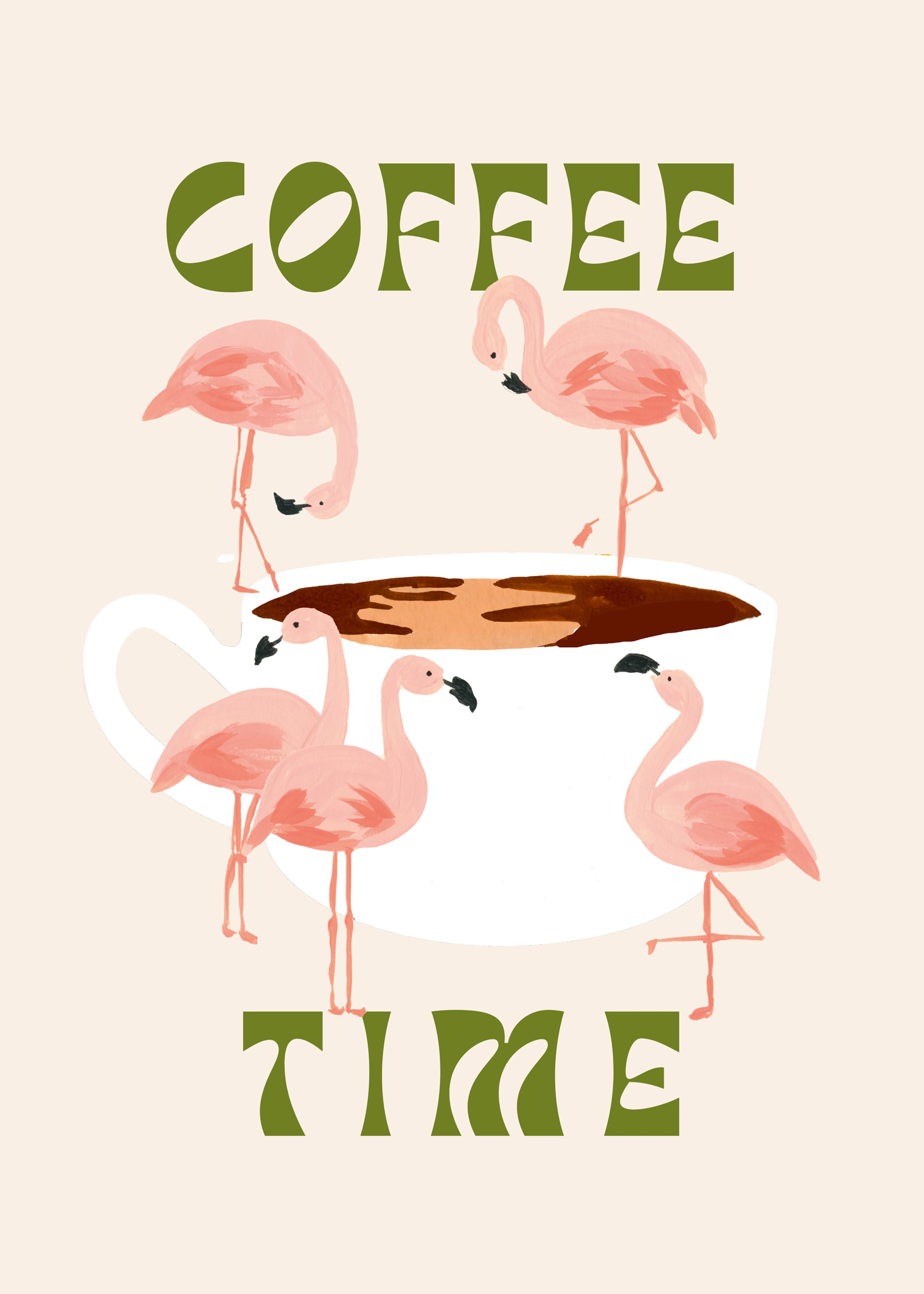 Sabina Fenn - Coffee Flamingos Poster 0