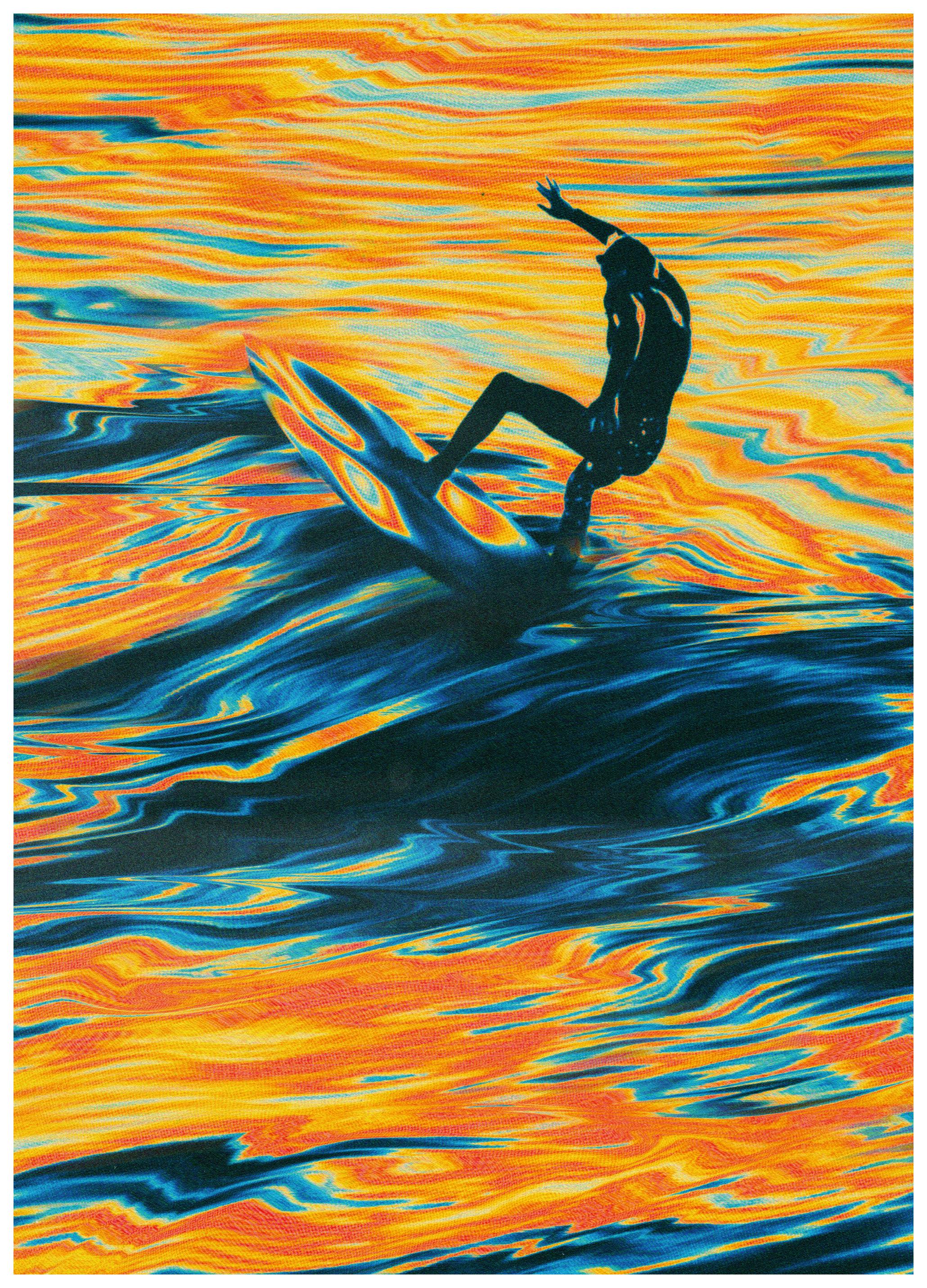 TauDalPoi - Surfer Bølge Plakat (50x70 cm) - Poster Store