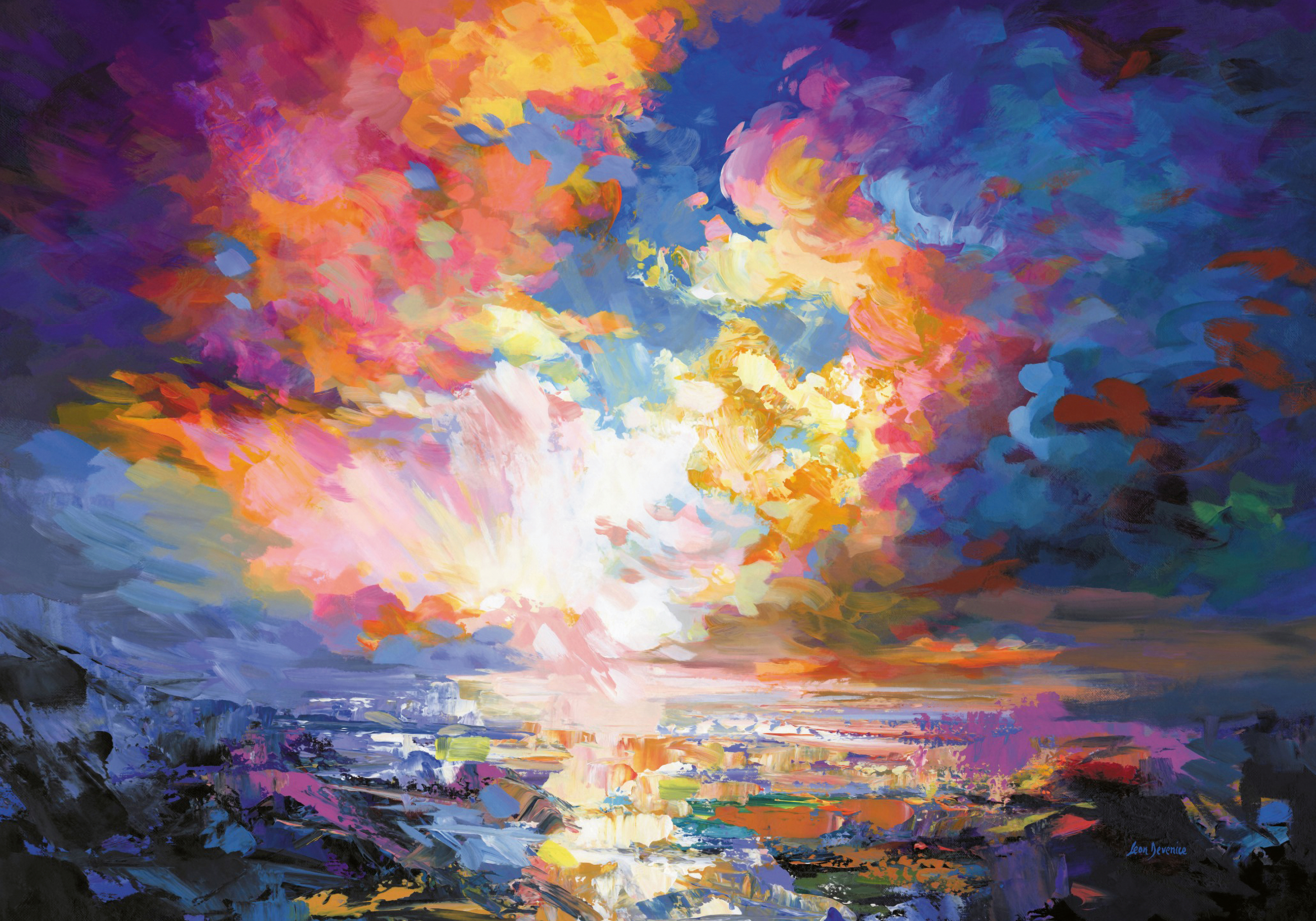 Leon Devenice - Ocean Sunset Poster