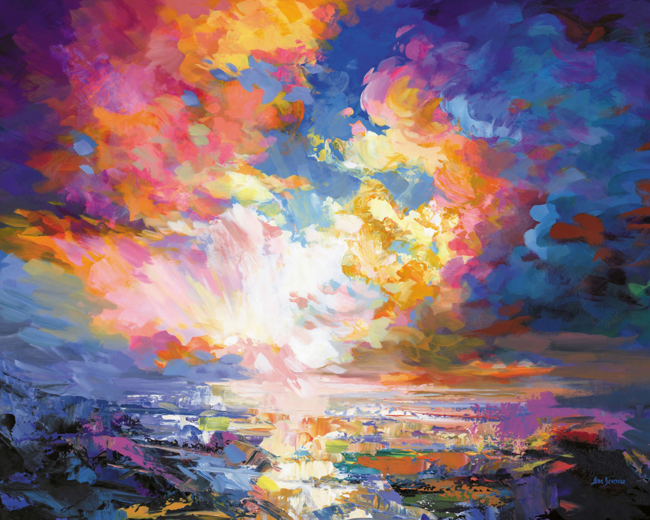 Leon Devenice - Ocean Sunset Poster
