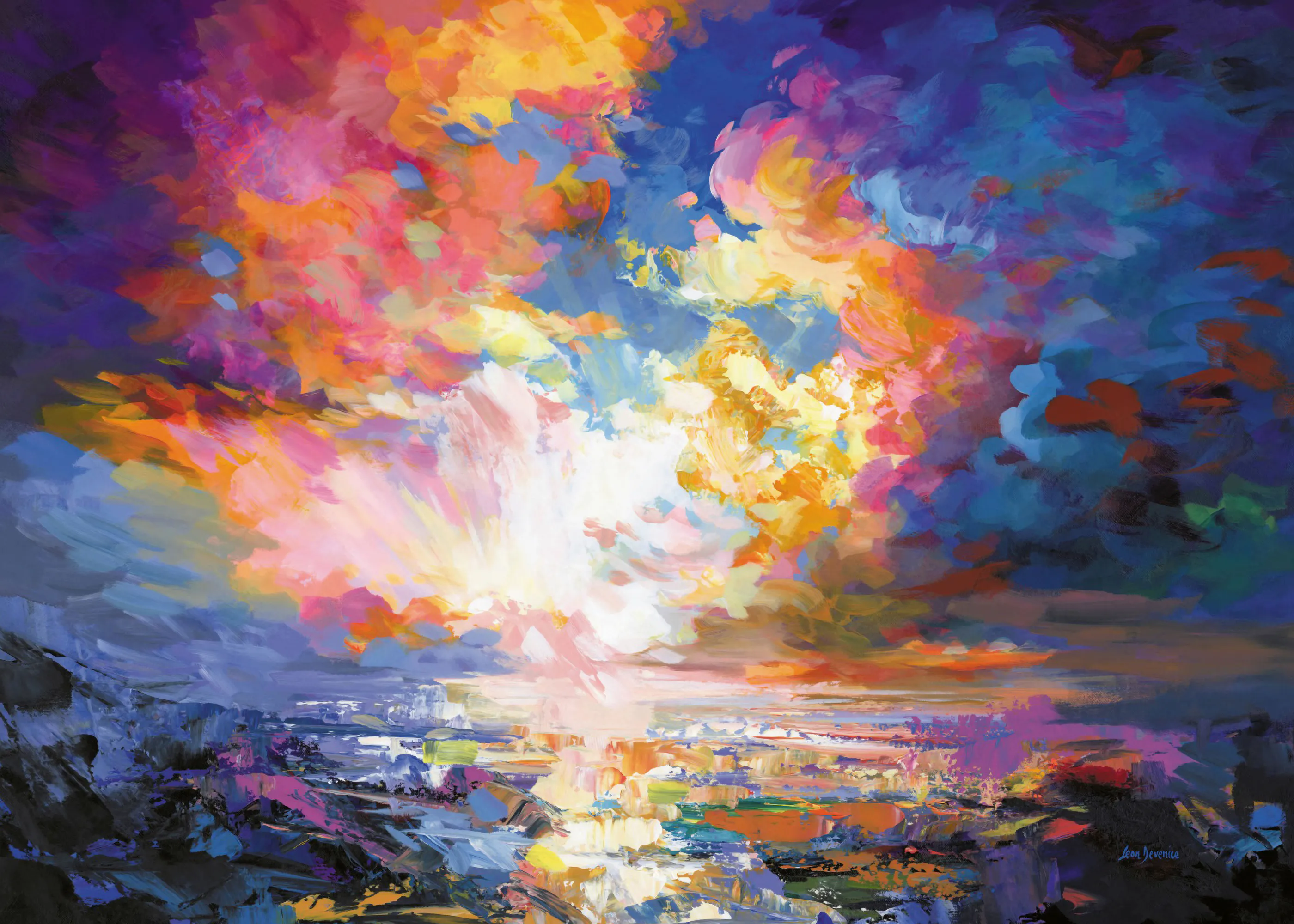 Leon Devenice - Ocean Solnedgång Poster 0