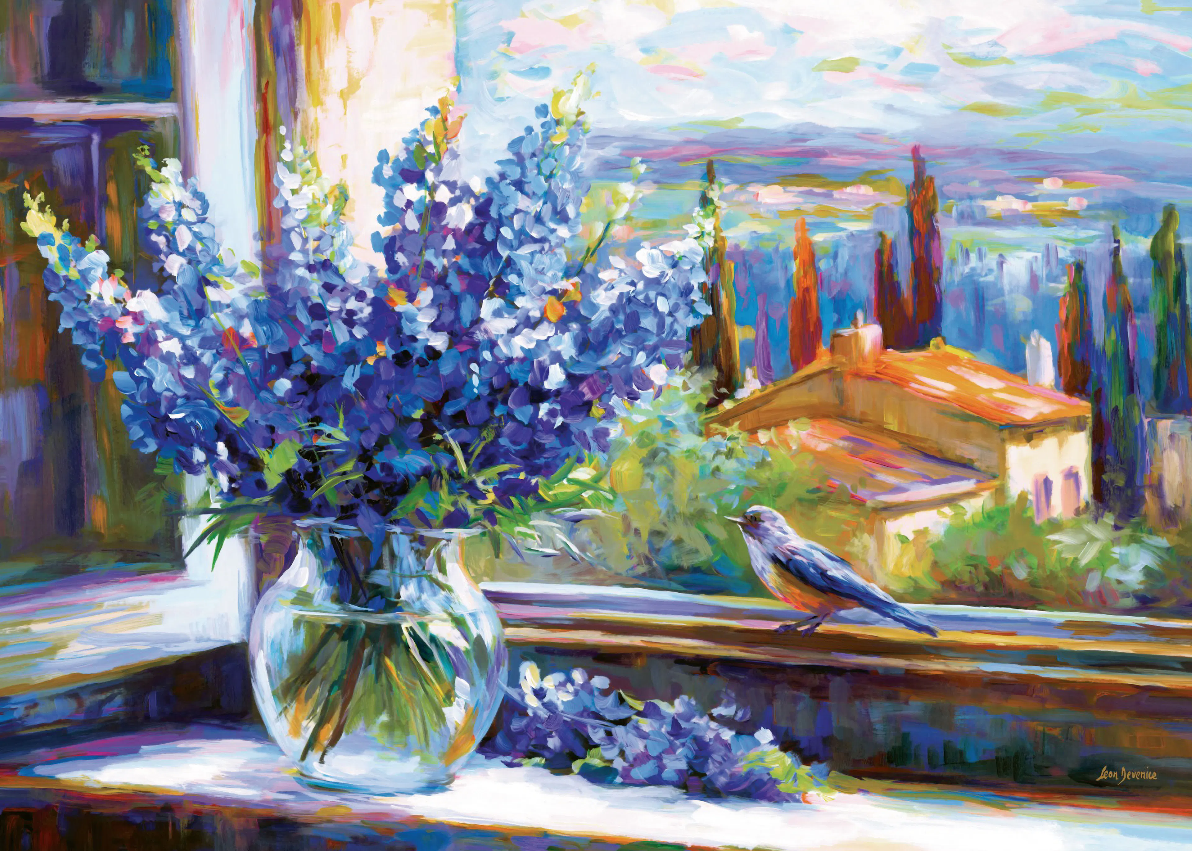 Leon Devenice - 블루보넷 전원 풍경 포스터 0