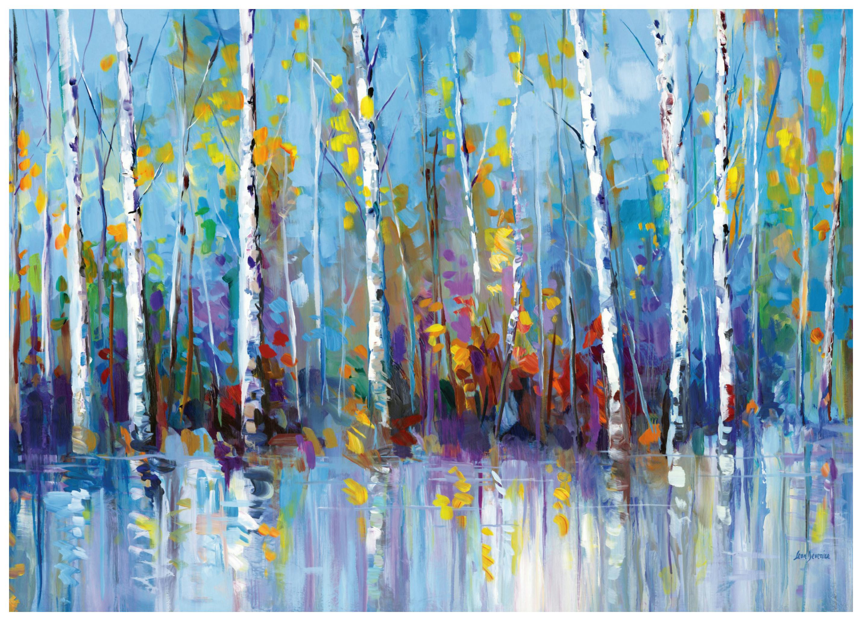 Leon Devenice - Bouleaux Colorés Affiche (100x150 cm) - Poster Store