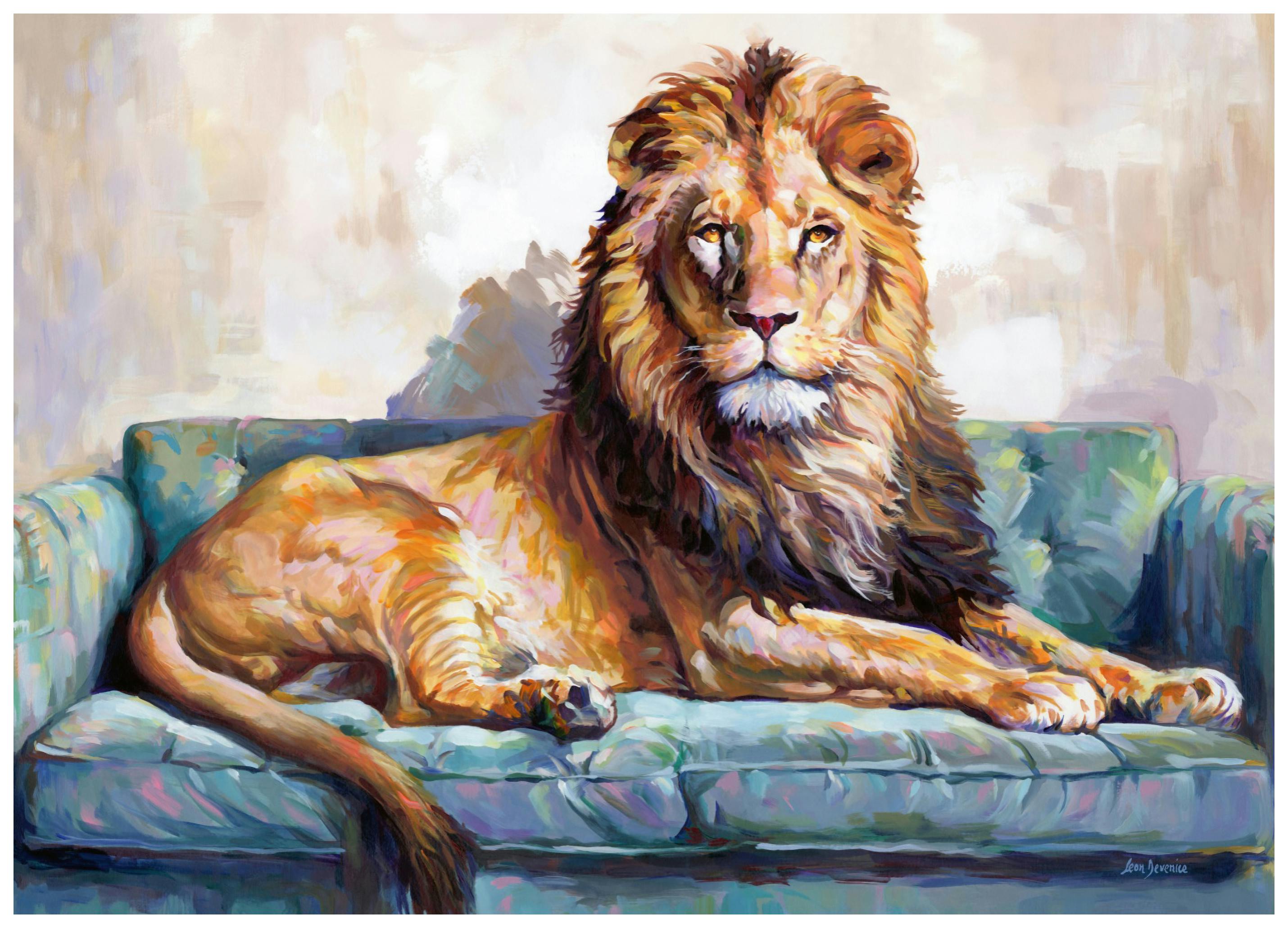 Leon Devenice - Lion's Day Off Poster (50x50 cm) - Poster Store