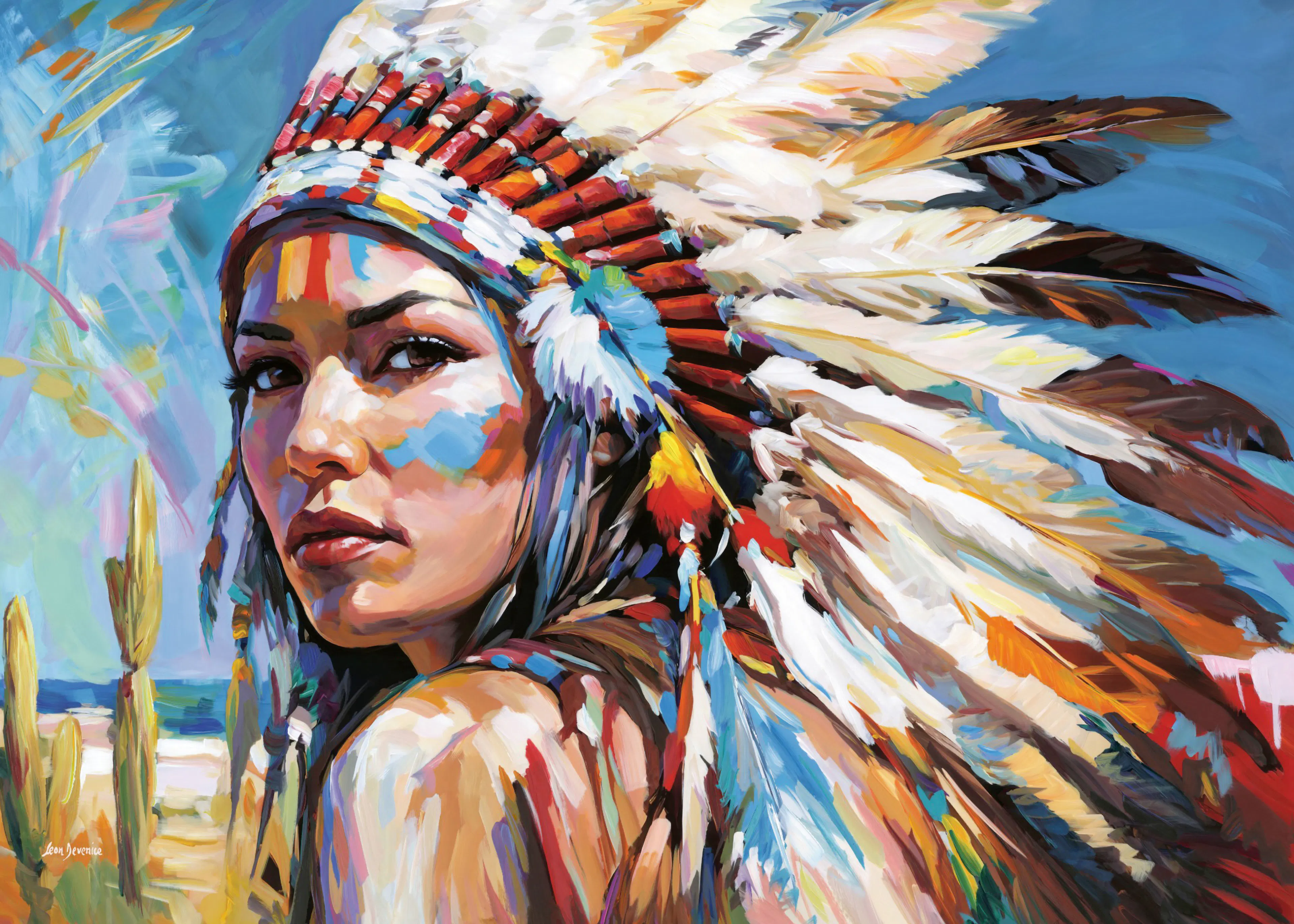 Leon Devenice - 아메리카 원주민 여성 포스터 0