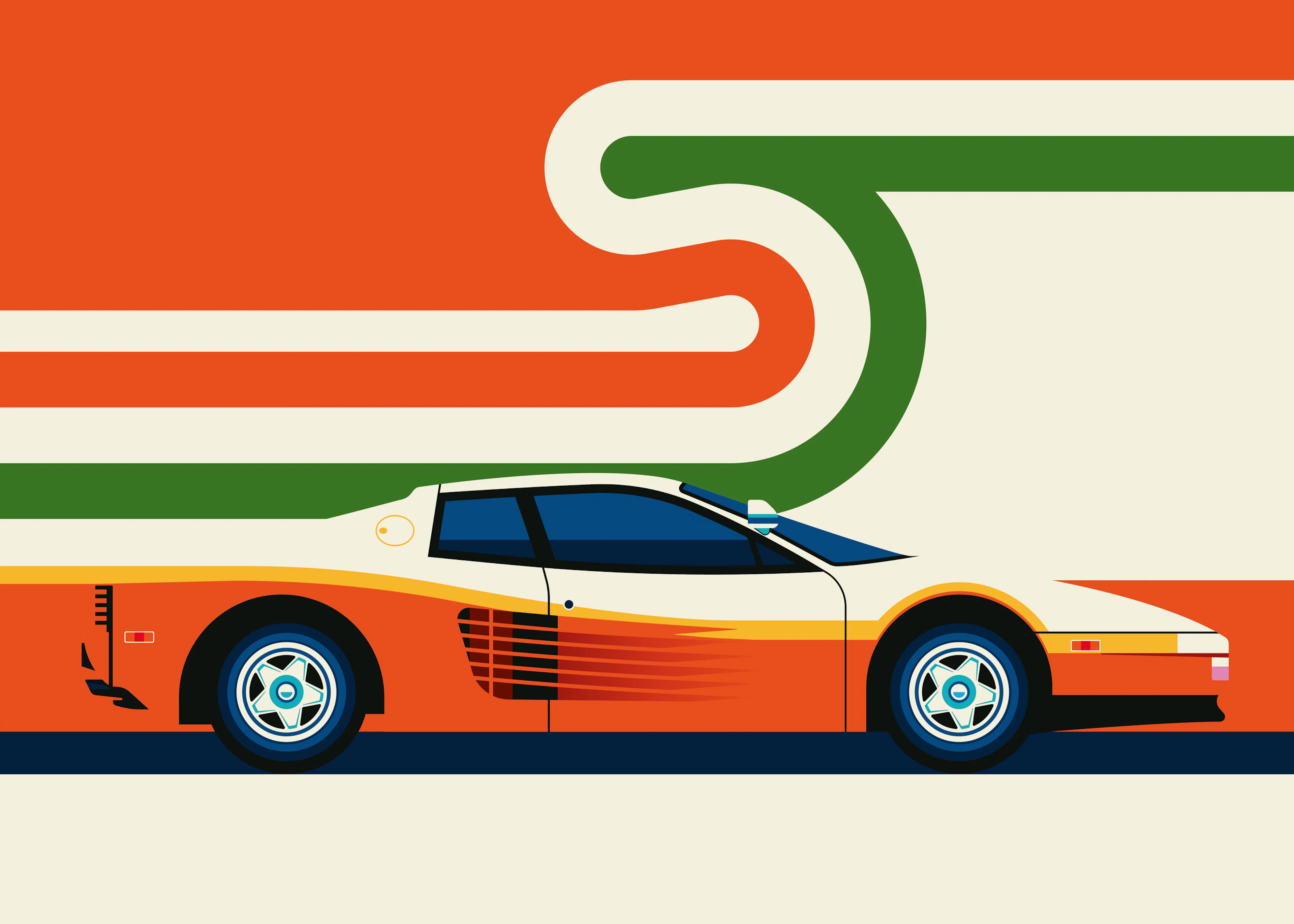 Bo Lundberg - Red Creme Car Poster 0