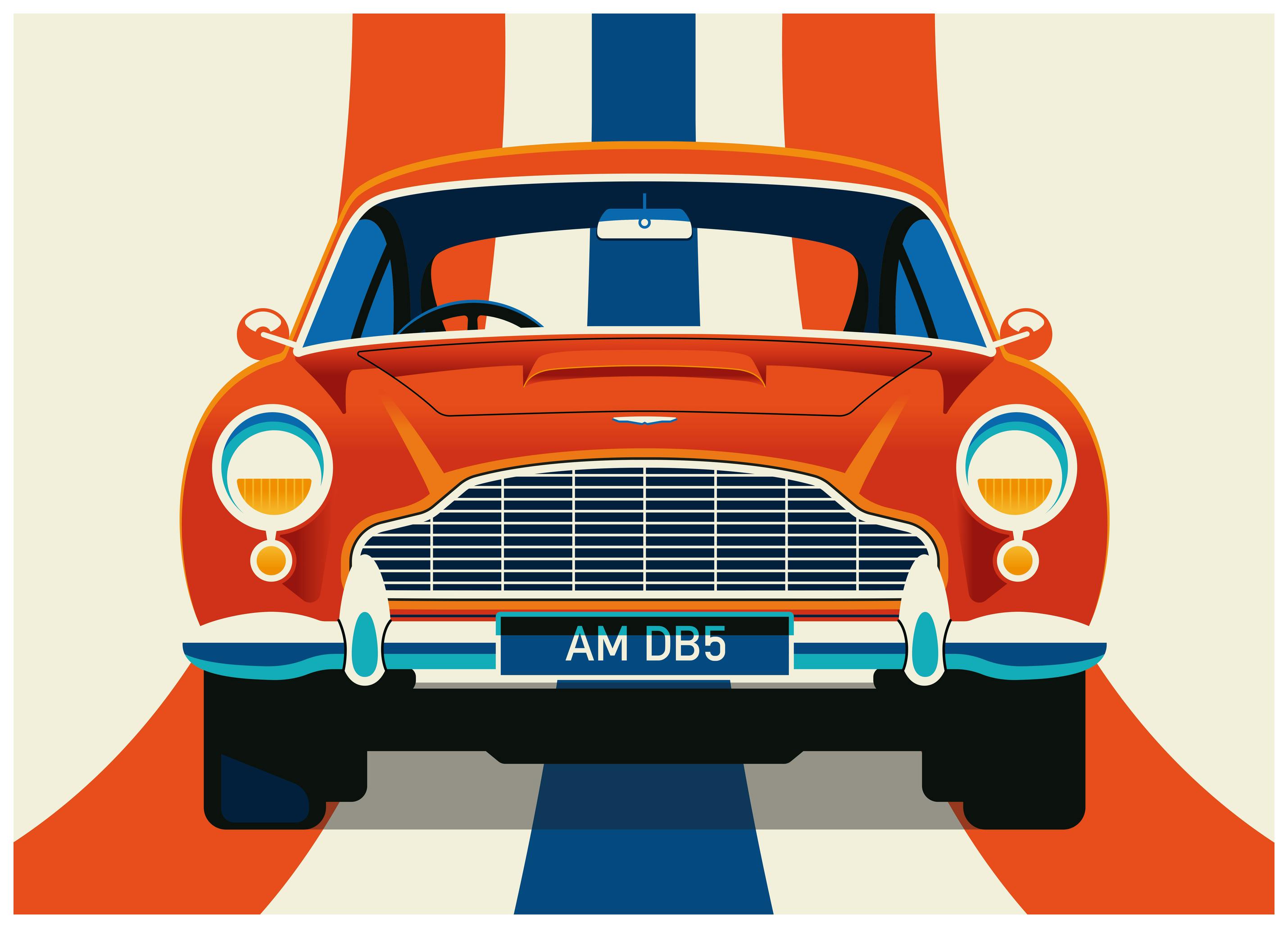Bo Lundberg - Punainen Urheiluauto Juliste (30x40 cm) - Poster Store