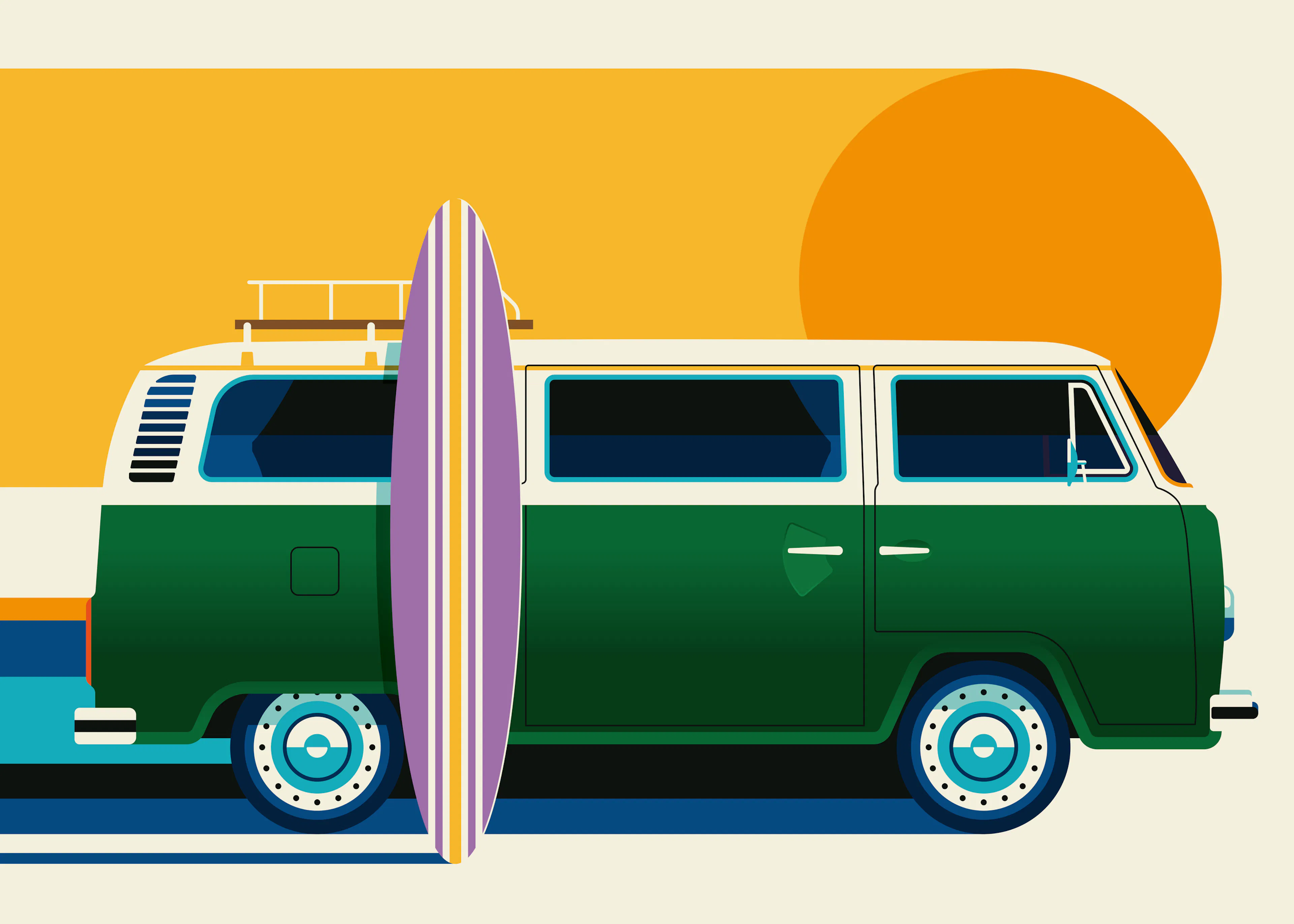 Bo Lundberg - Vintage Camper Van Poster 0