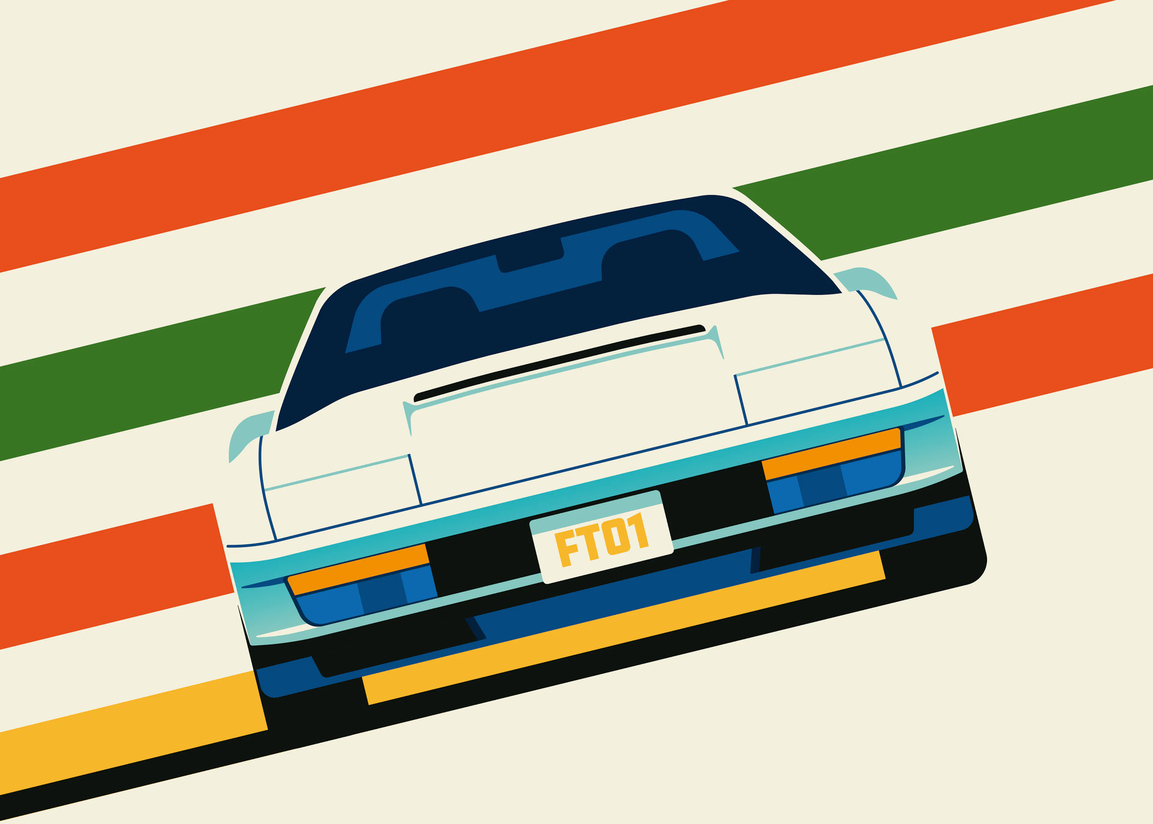 Bo Lundberg - White Sports Car Poster 0