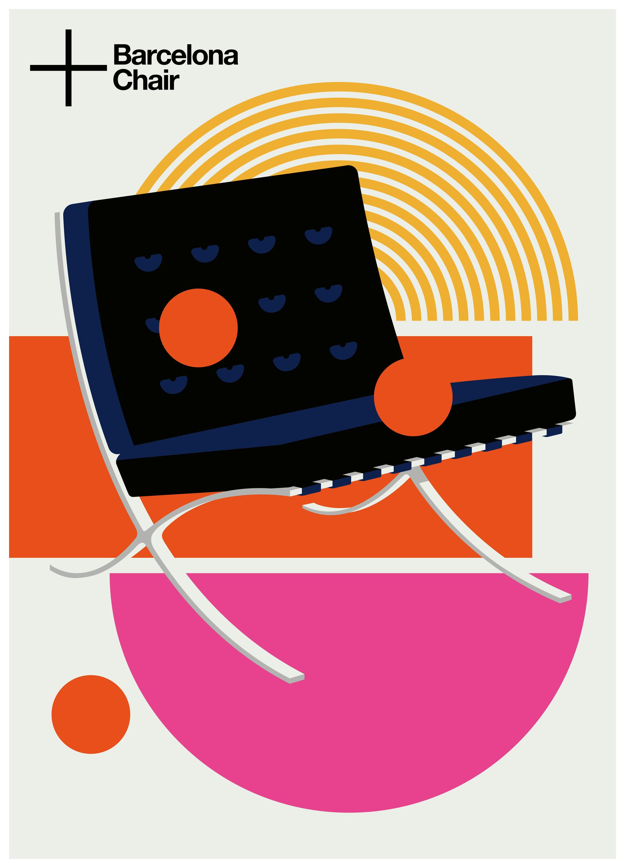 Bo Lundberg - Barcelona Stoel Poster (50x70 cm) - Poster Store