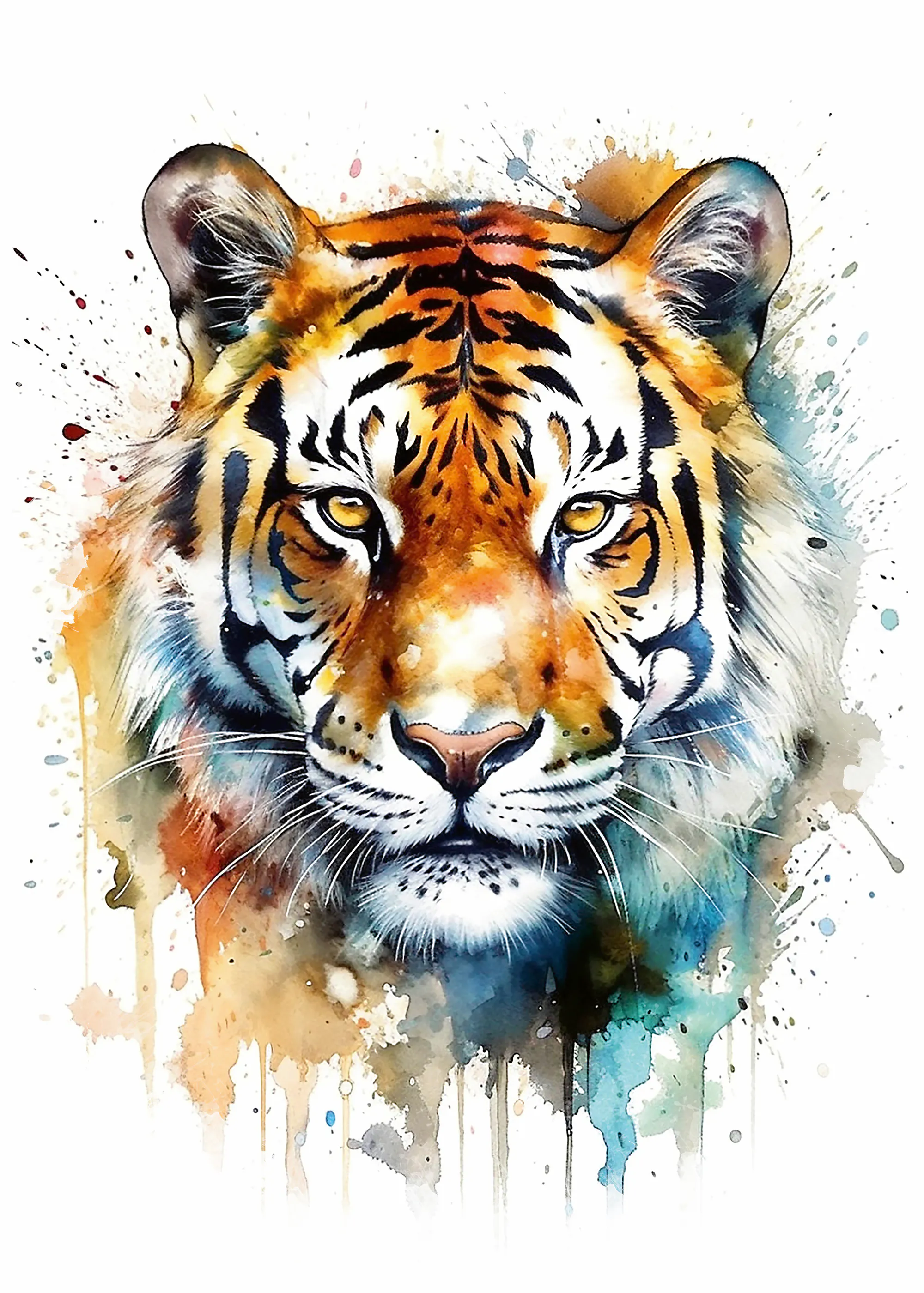 Olga Telnova - Tigre Aquarelle Affiche 0