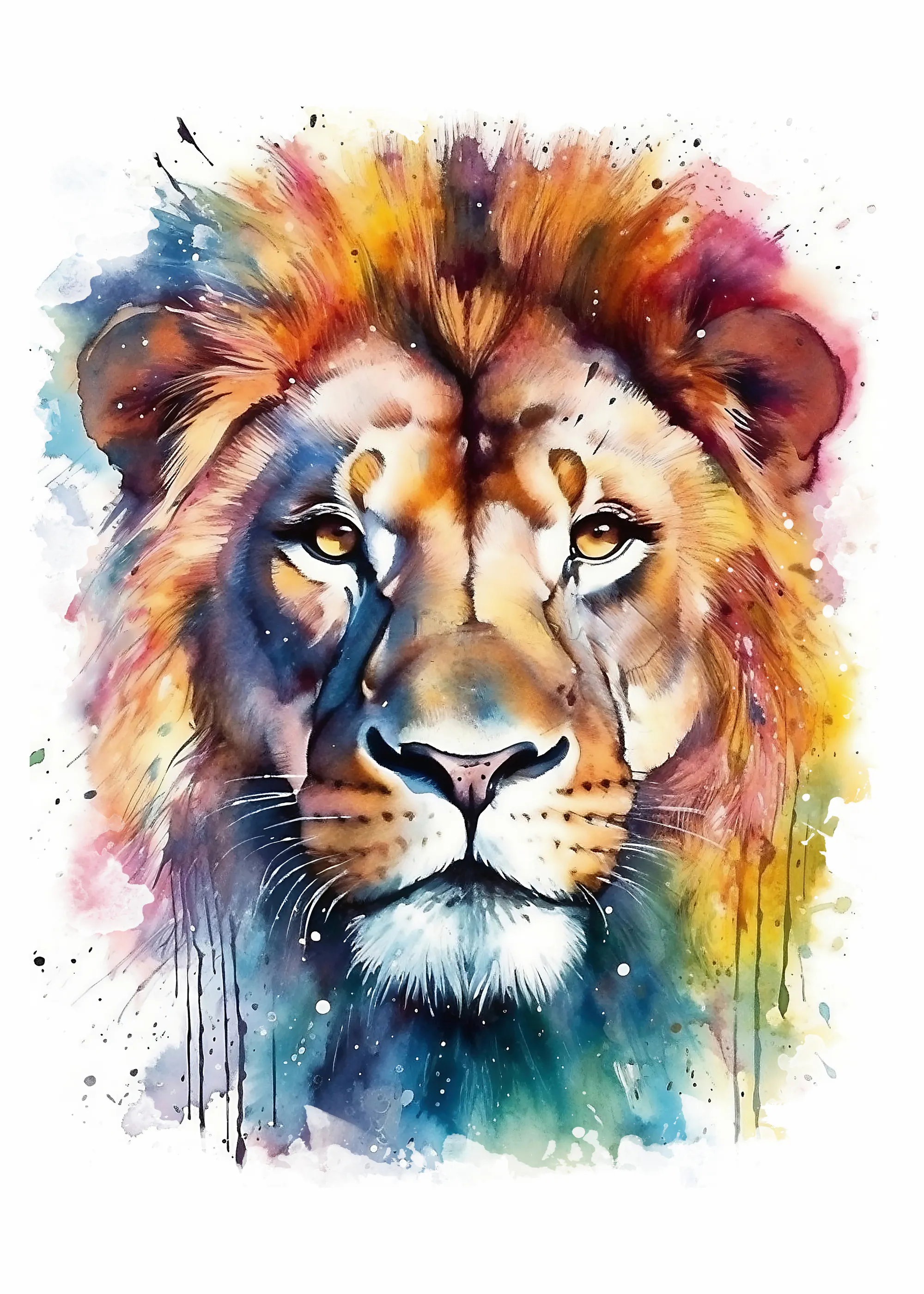 Olga Telnova - Lion Aquarelle Poster 0