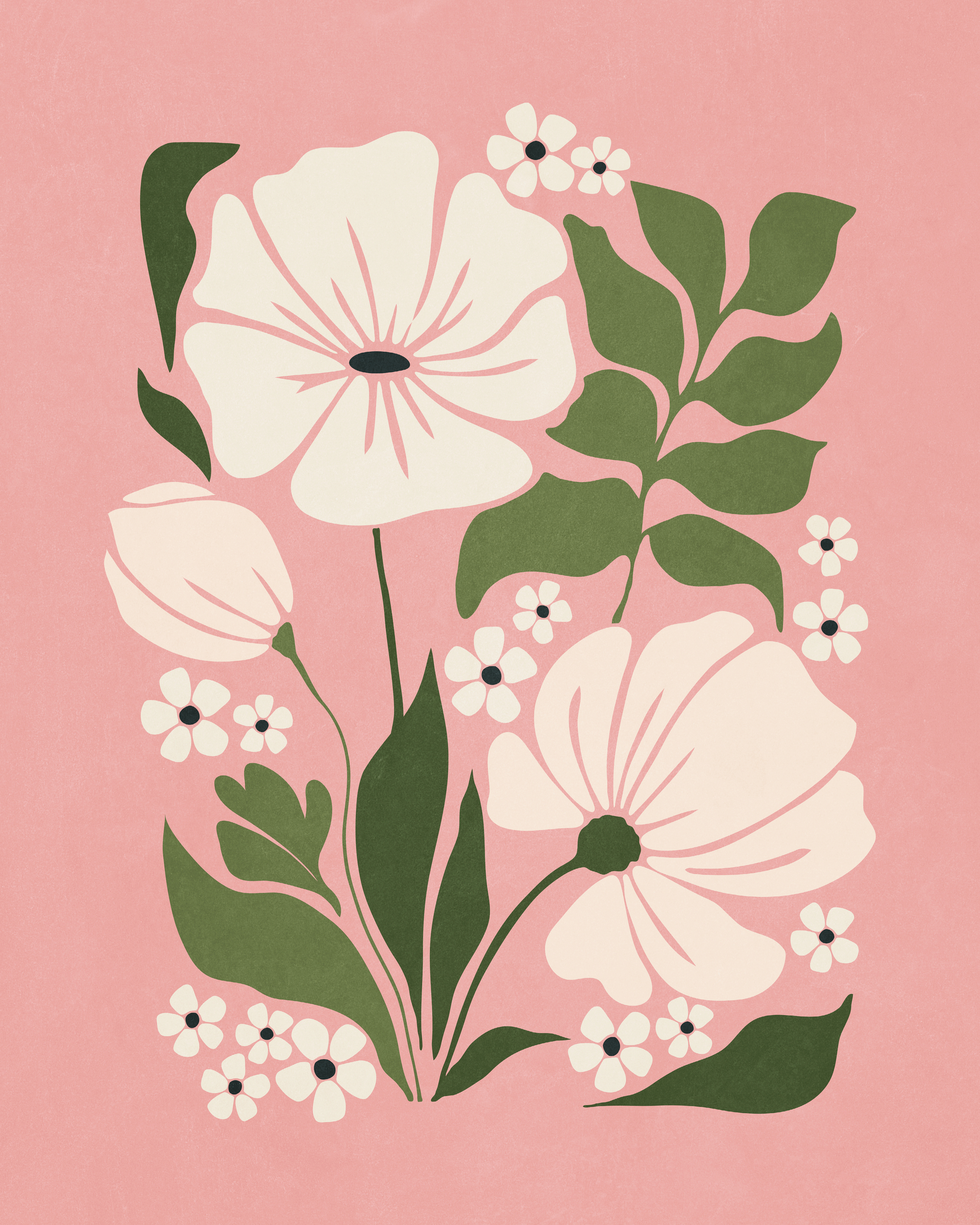 ALBA ROSA ポスター 縦84cm×横59cm Olga Telnova - Pink Flowers Poster