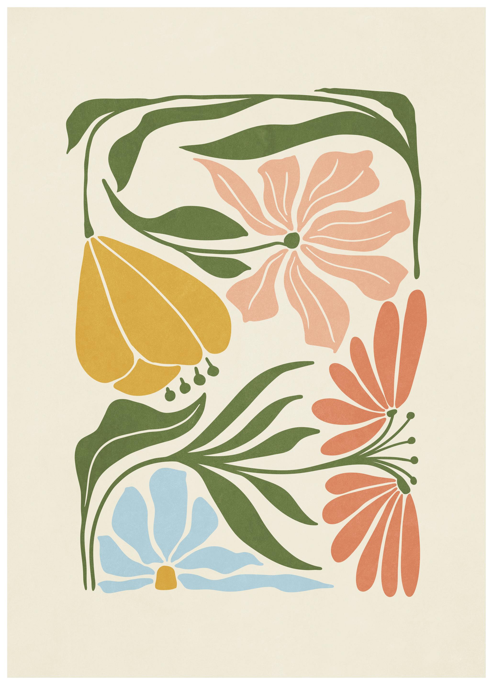 Olga Telnova - Abstract Flowers Poster (50x70 cm) - Poster Store