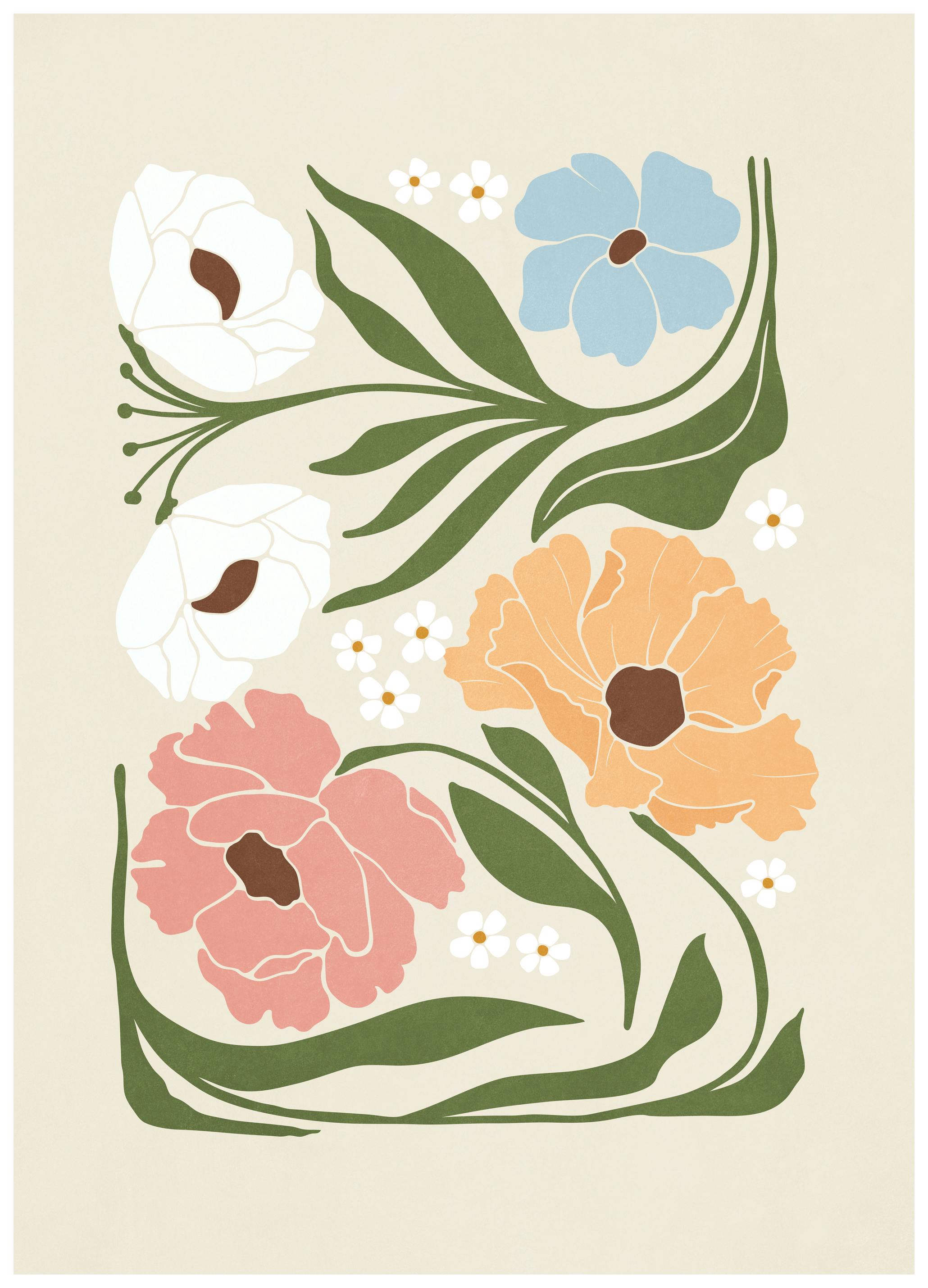 Olga Telnova - Vintage Flowers Poster (21x30 cm) - Poster Store