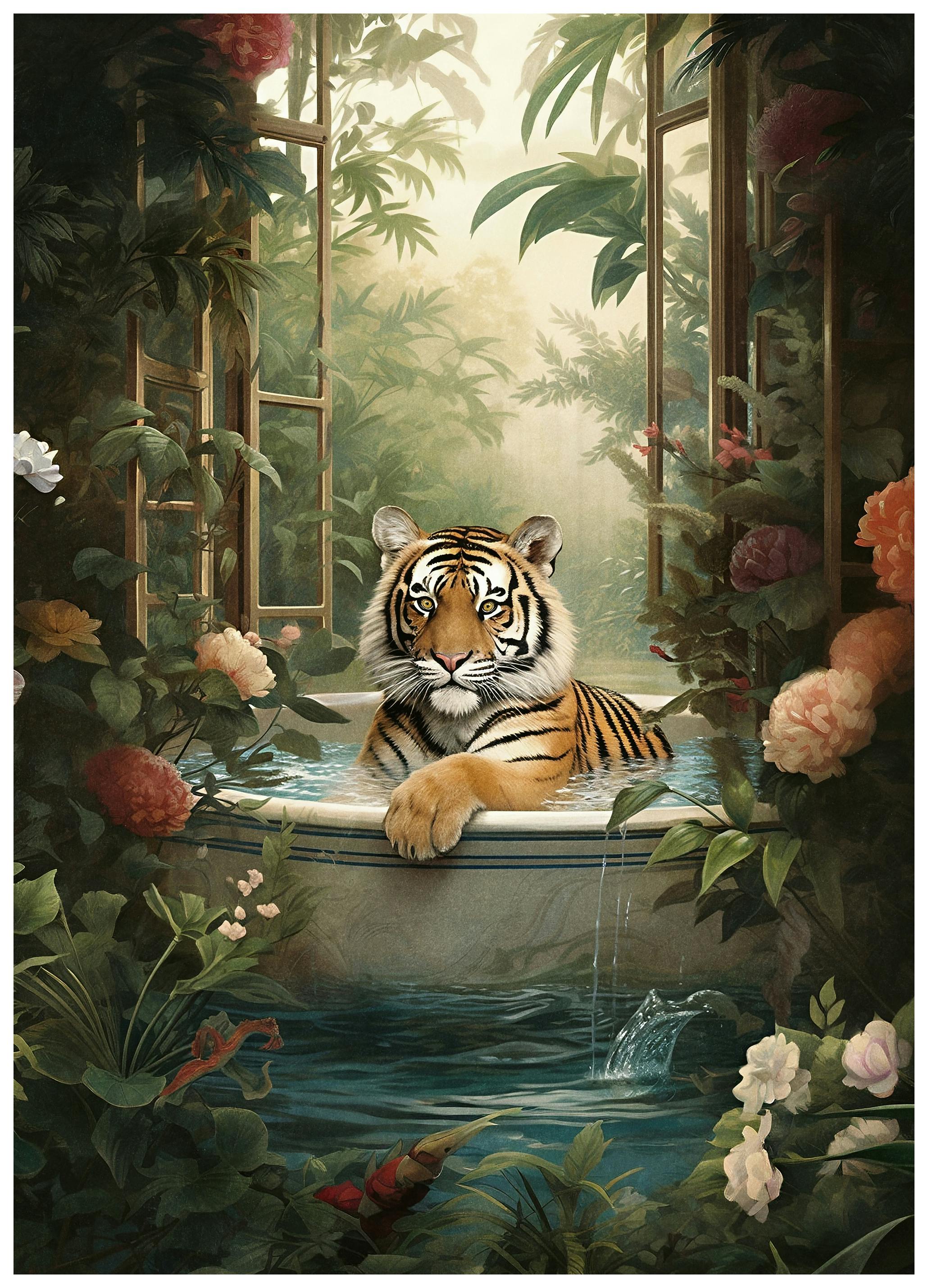 Olga Telnova - Tiger Jungel Plakat (70x100 cm) - Poster Store