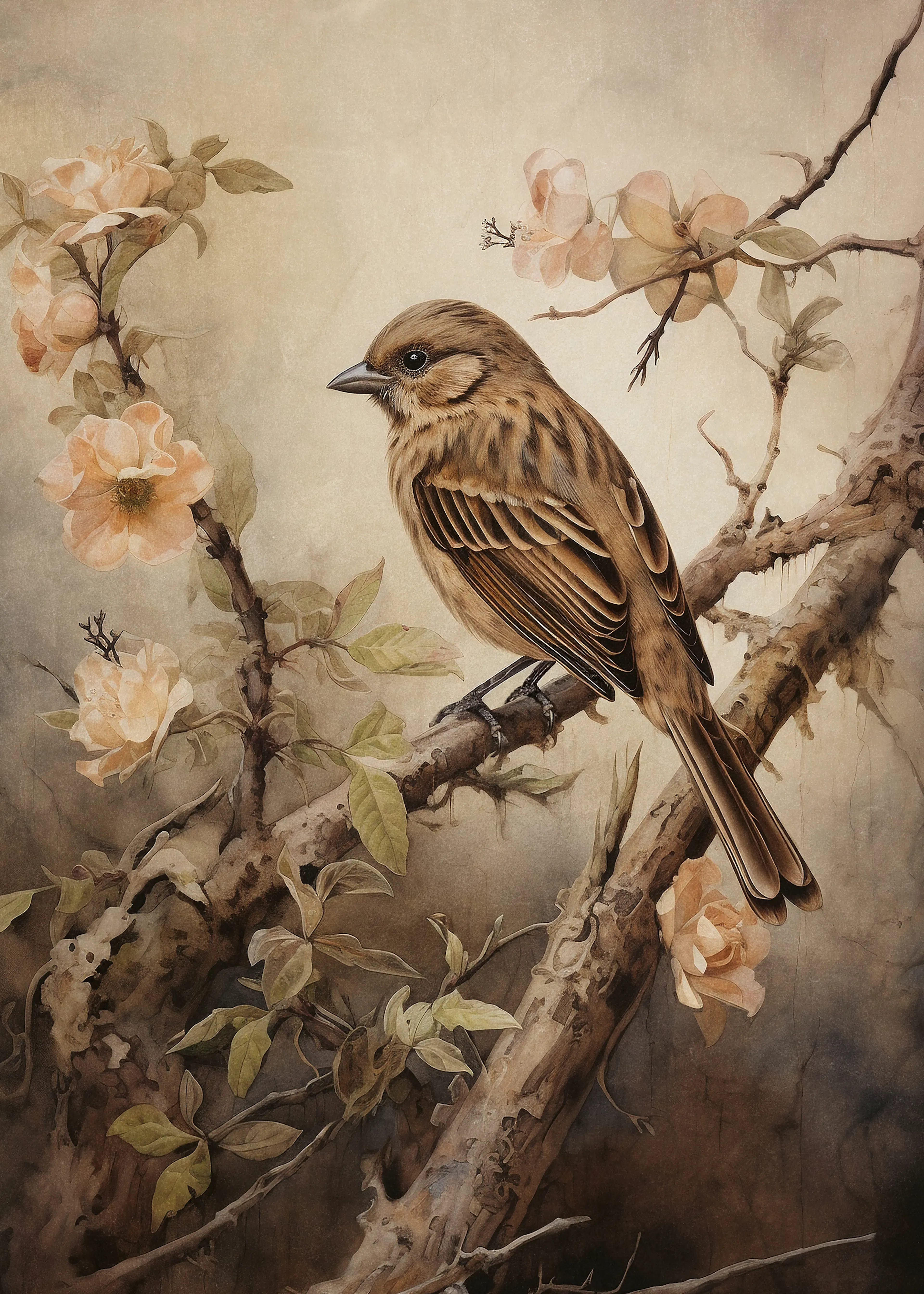 Olga Telnova - Oiseau sur Branche Affiche 0