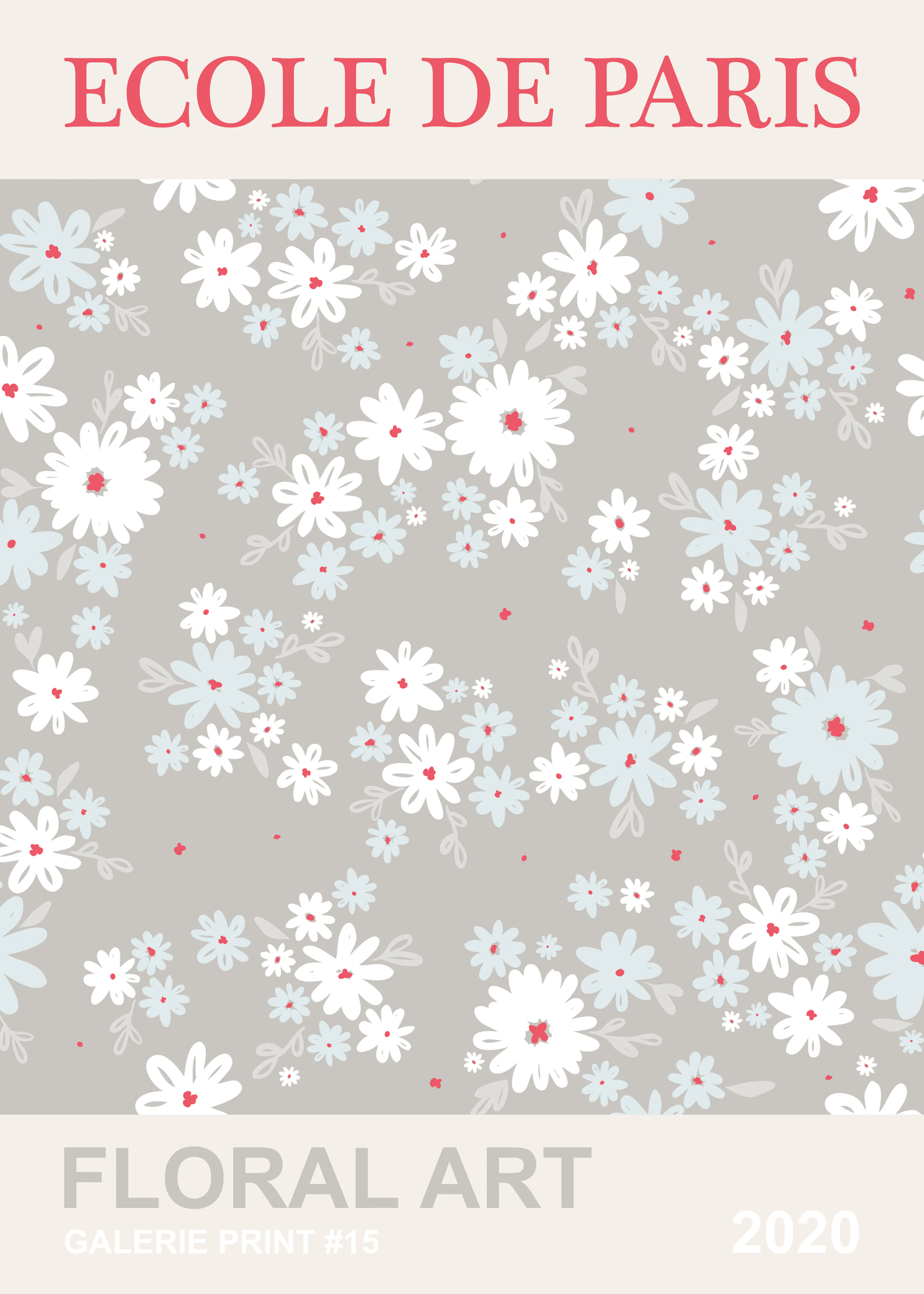 Olga Telnova - Ecole de Paris Floral Beige Poster 0