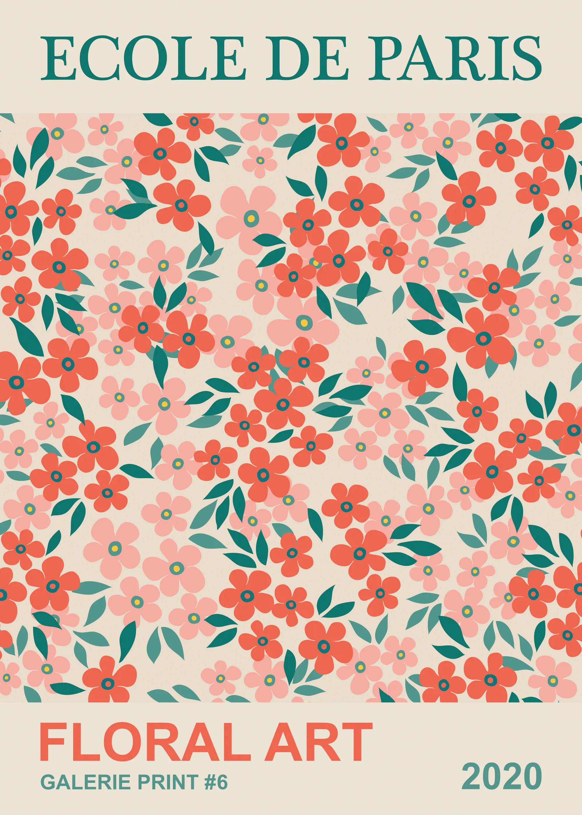 Olga Telnova - Ecole de Paris Floral Orange Poster 0