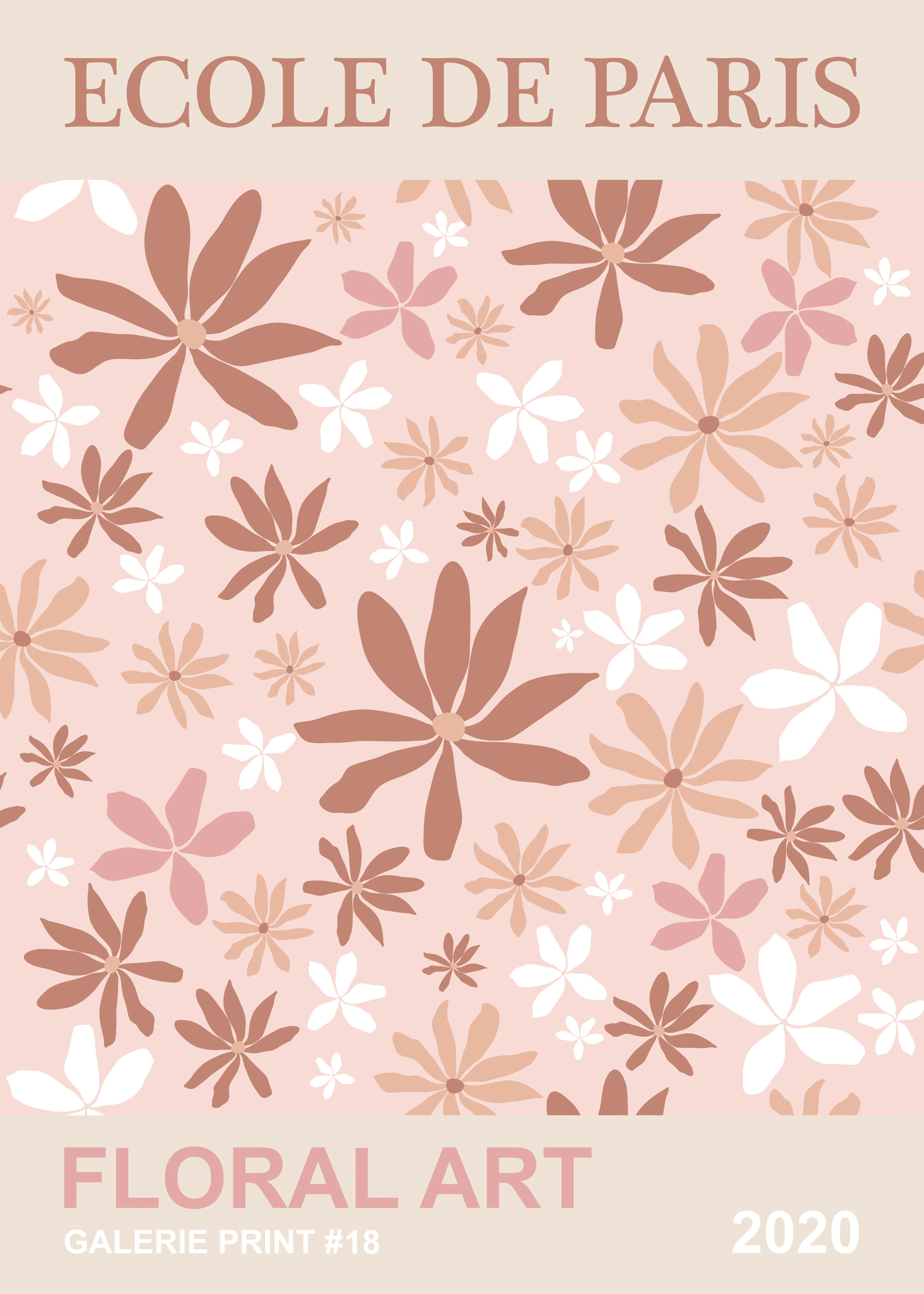 Olga Telnova - Ecole de Paris Floral Pink Beige Poster 0