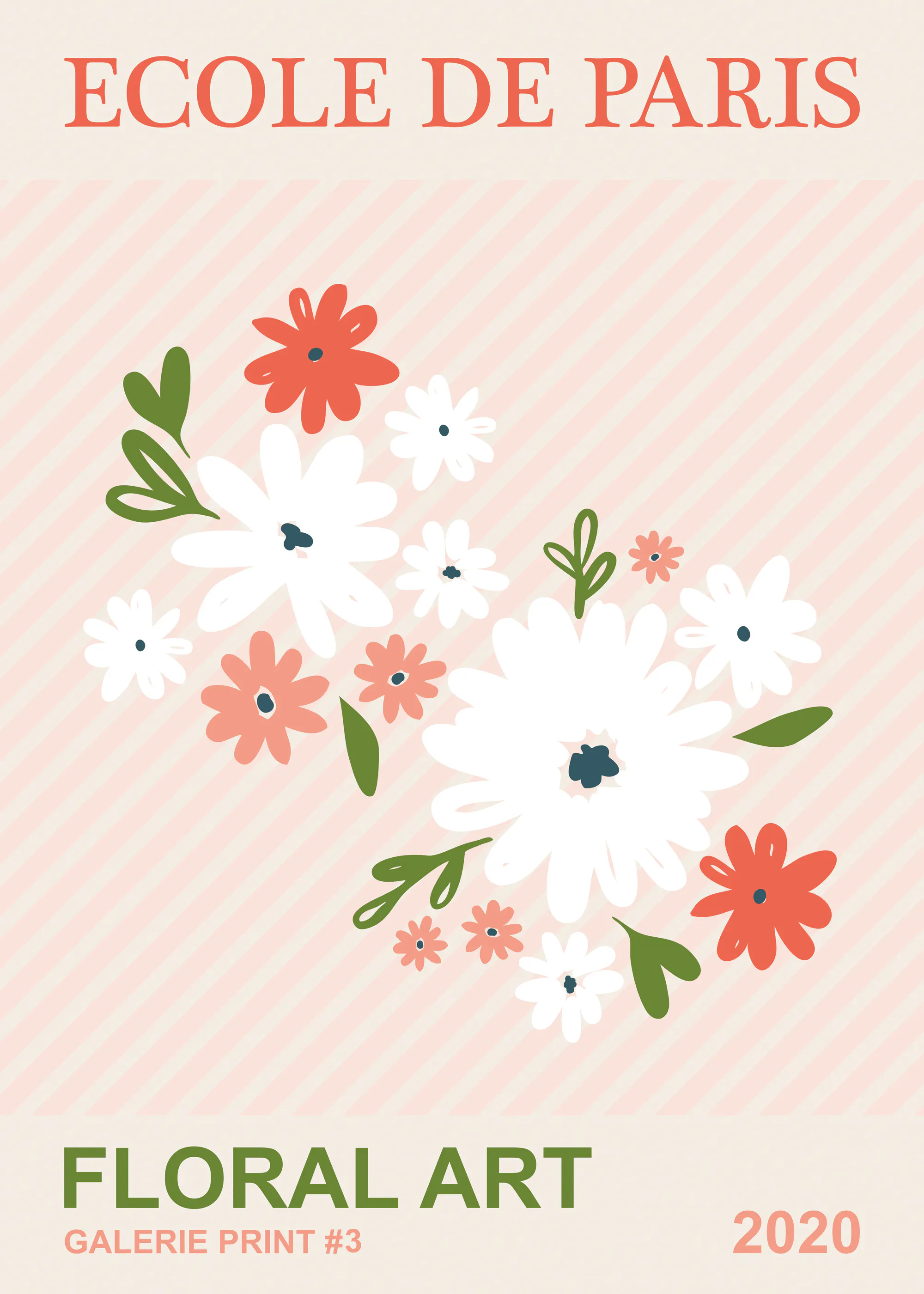 Olga Telnova - Ecole de Paris Floral Stripes Poster 0