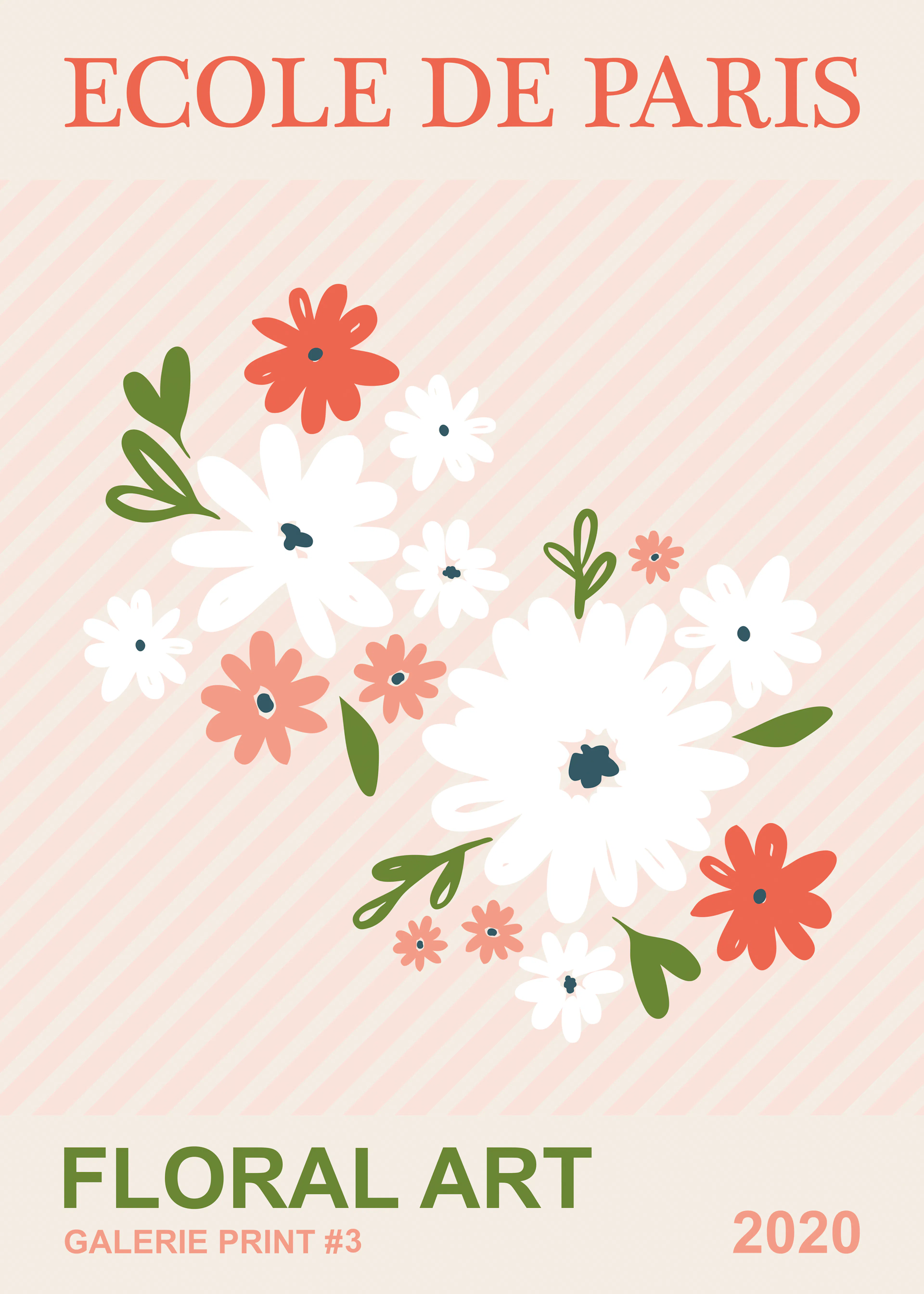 Olga Telnova - Ecole de Paris Floral Stripes Poster 0