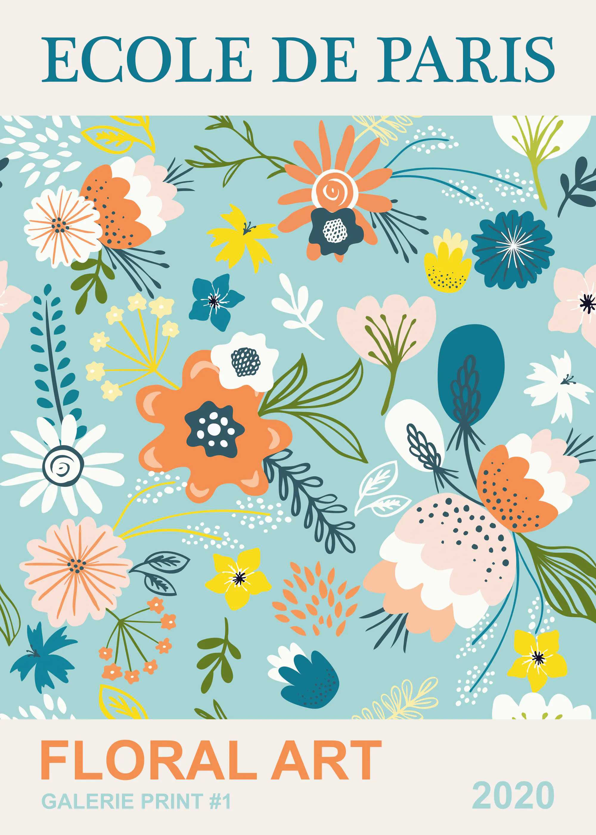 Olga Telnova - Ecole de Paris Floral Multi Blue Poster 0