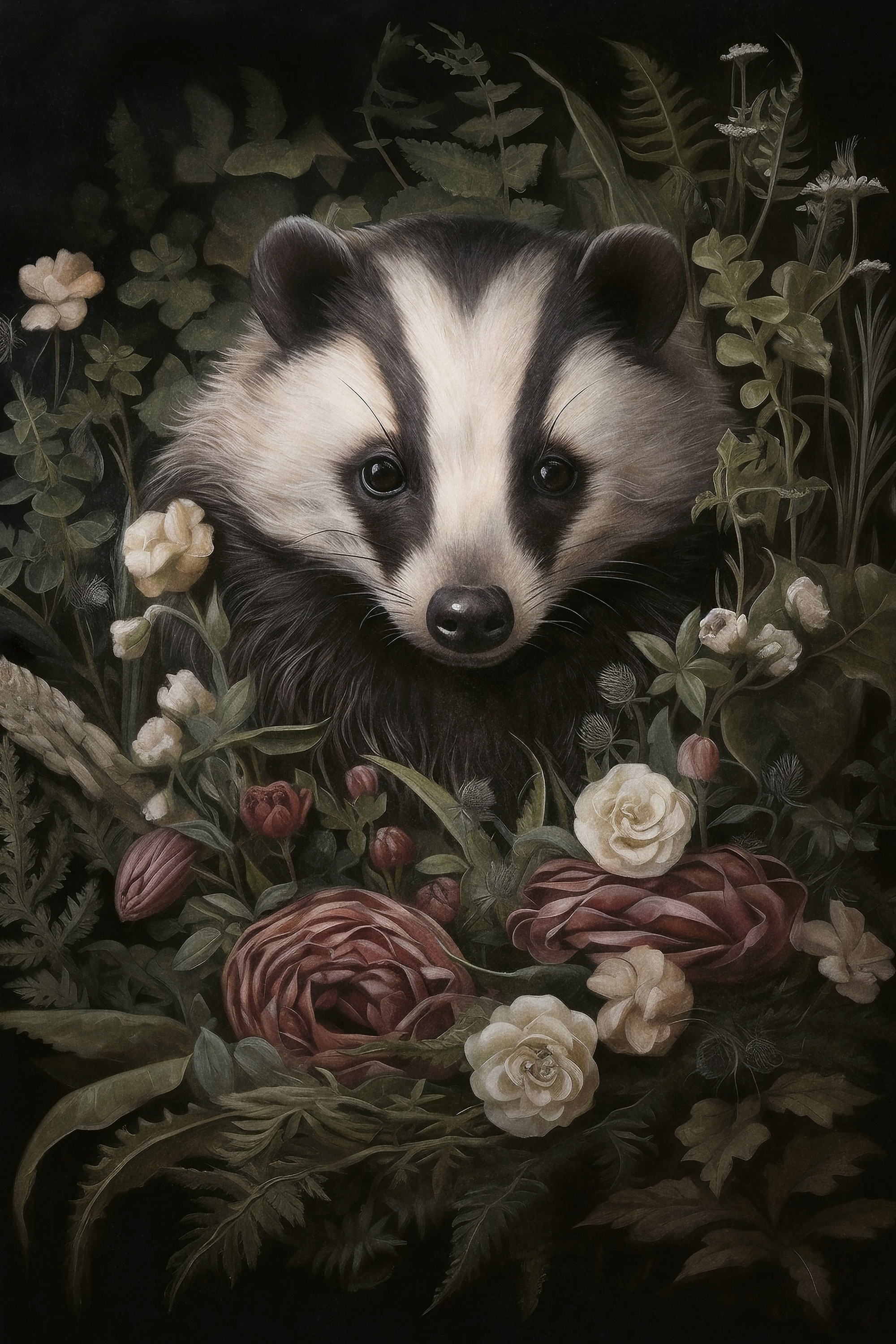 Olga Telnova - Badger Floral Poster
