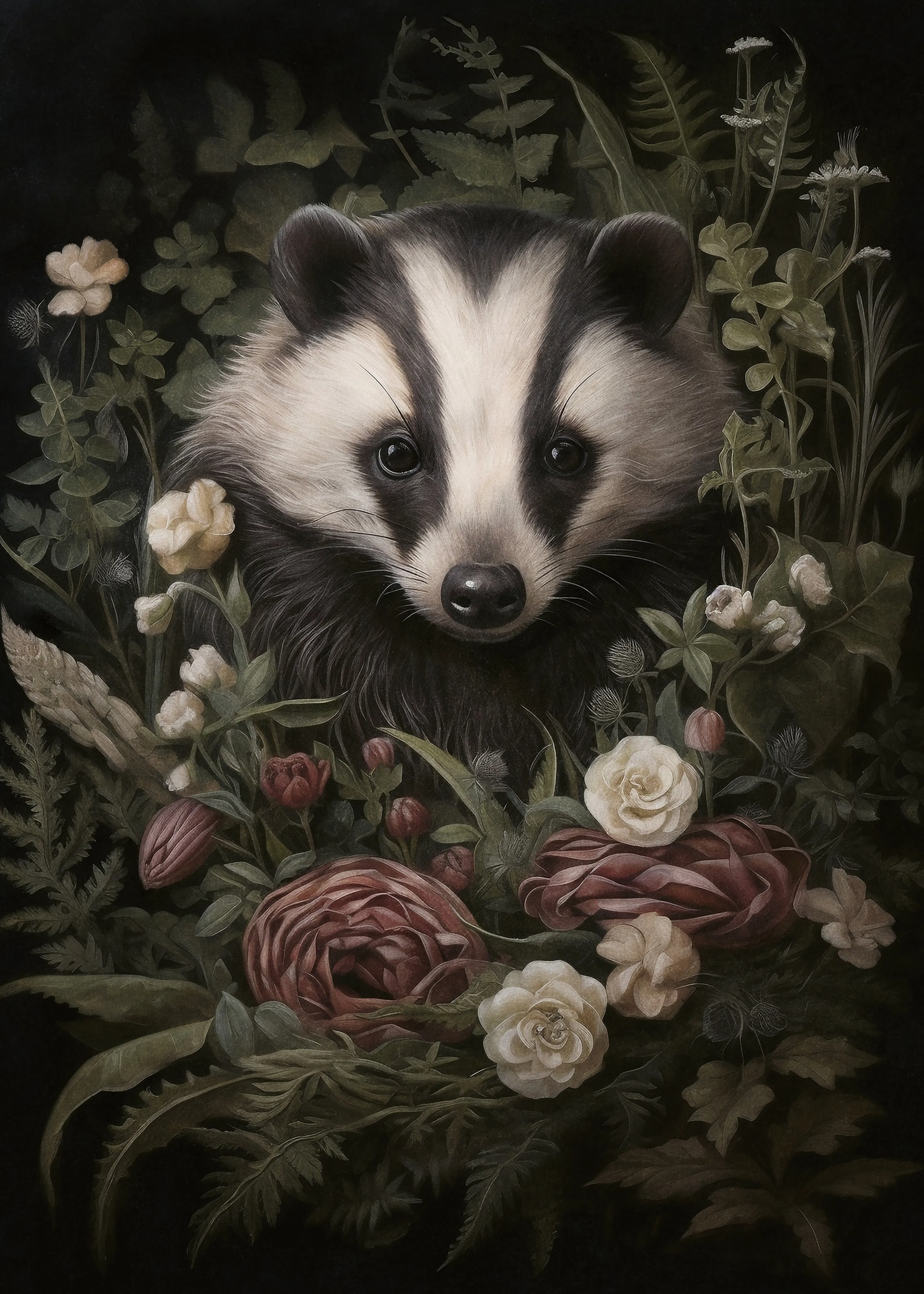 Olga Telnova - Blaireau Floral Poster 0