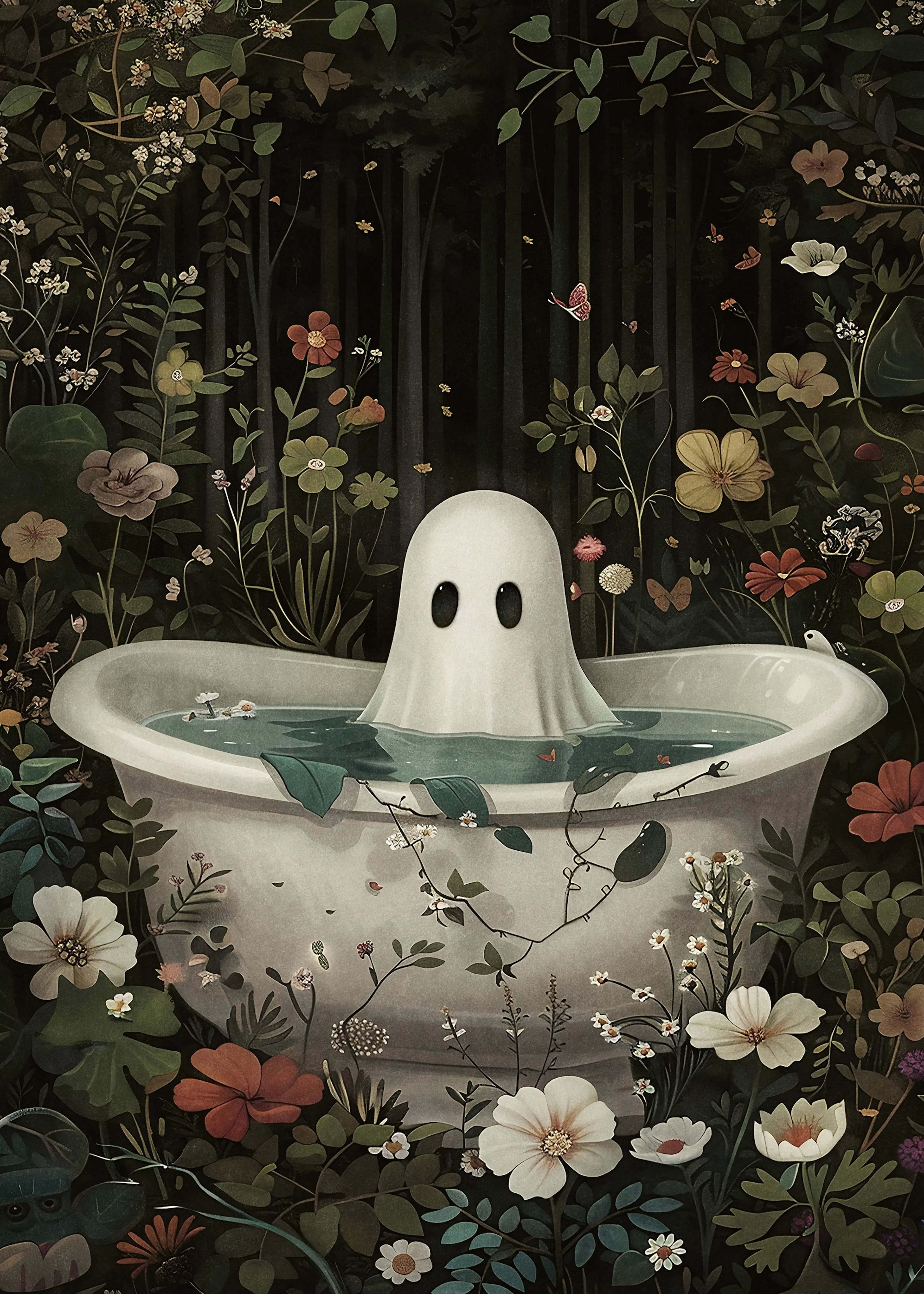 Olga Telnova - Spooky Floral Bath Poster 0