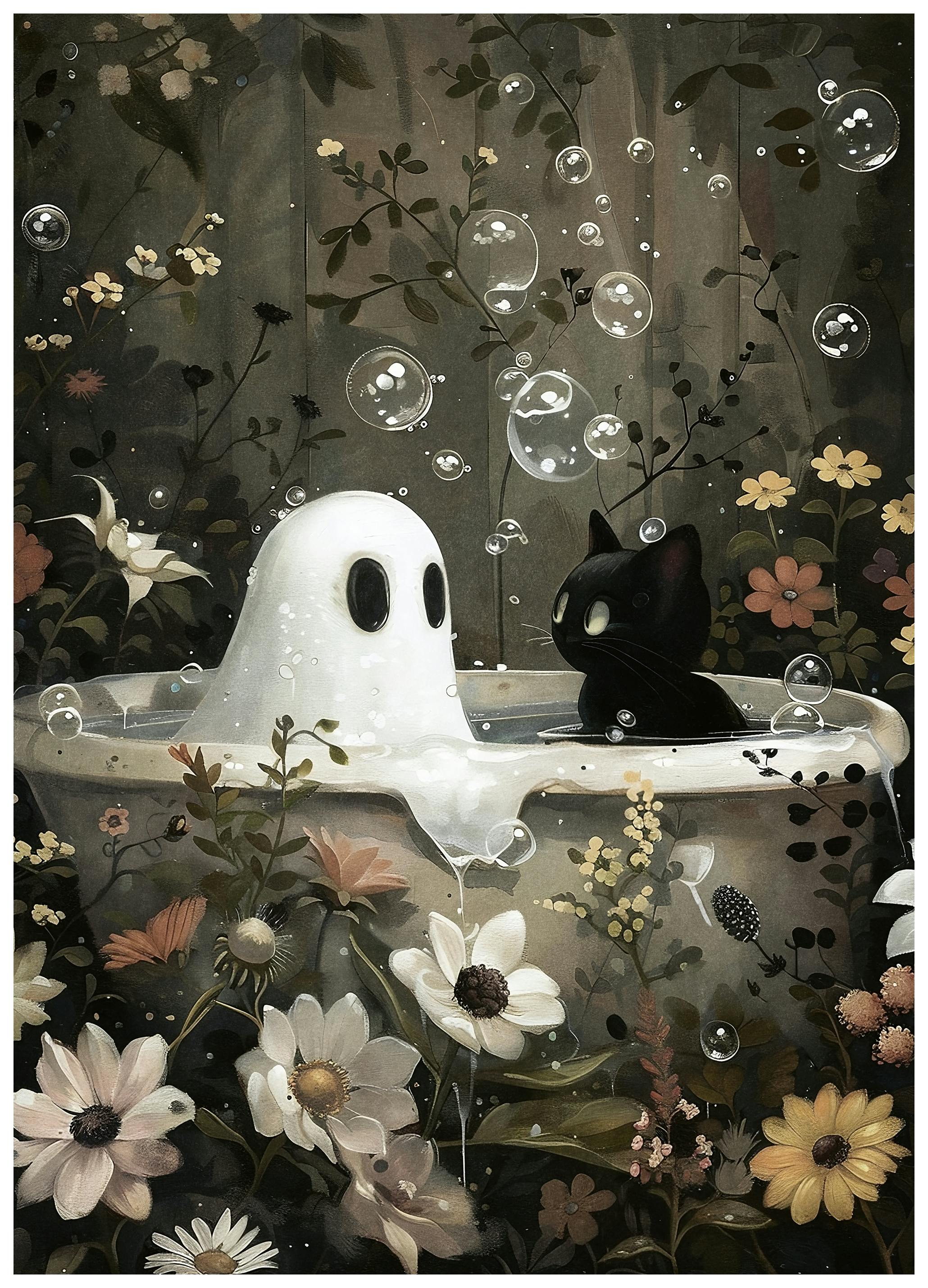 Olga Telnova - Spøkelse Badekar Plakat (40x50 cm) - Poster Store
