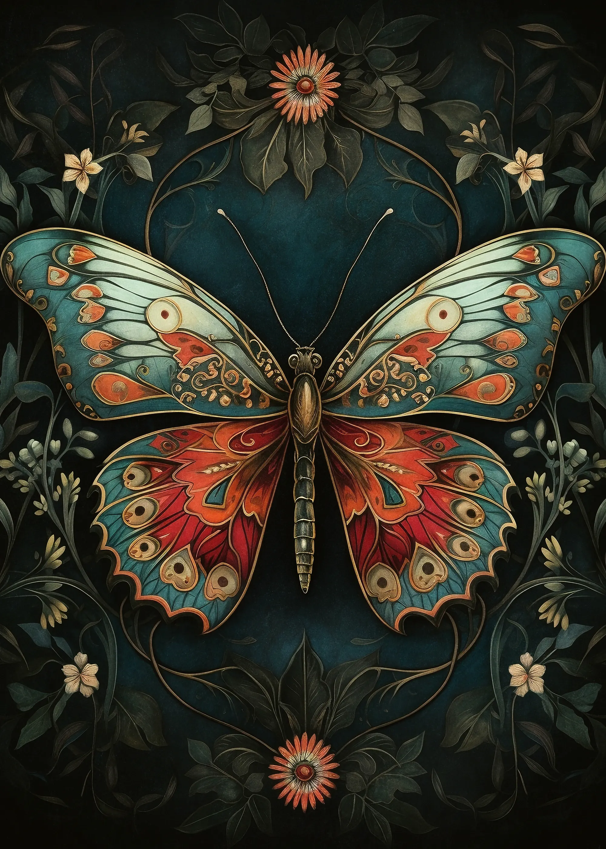 Olga Telnova - Fleurs Papillon Poster 0