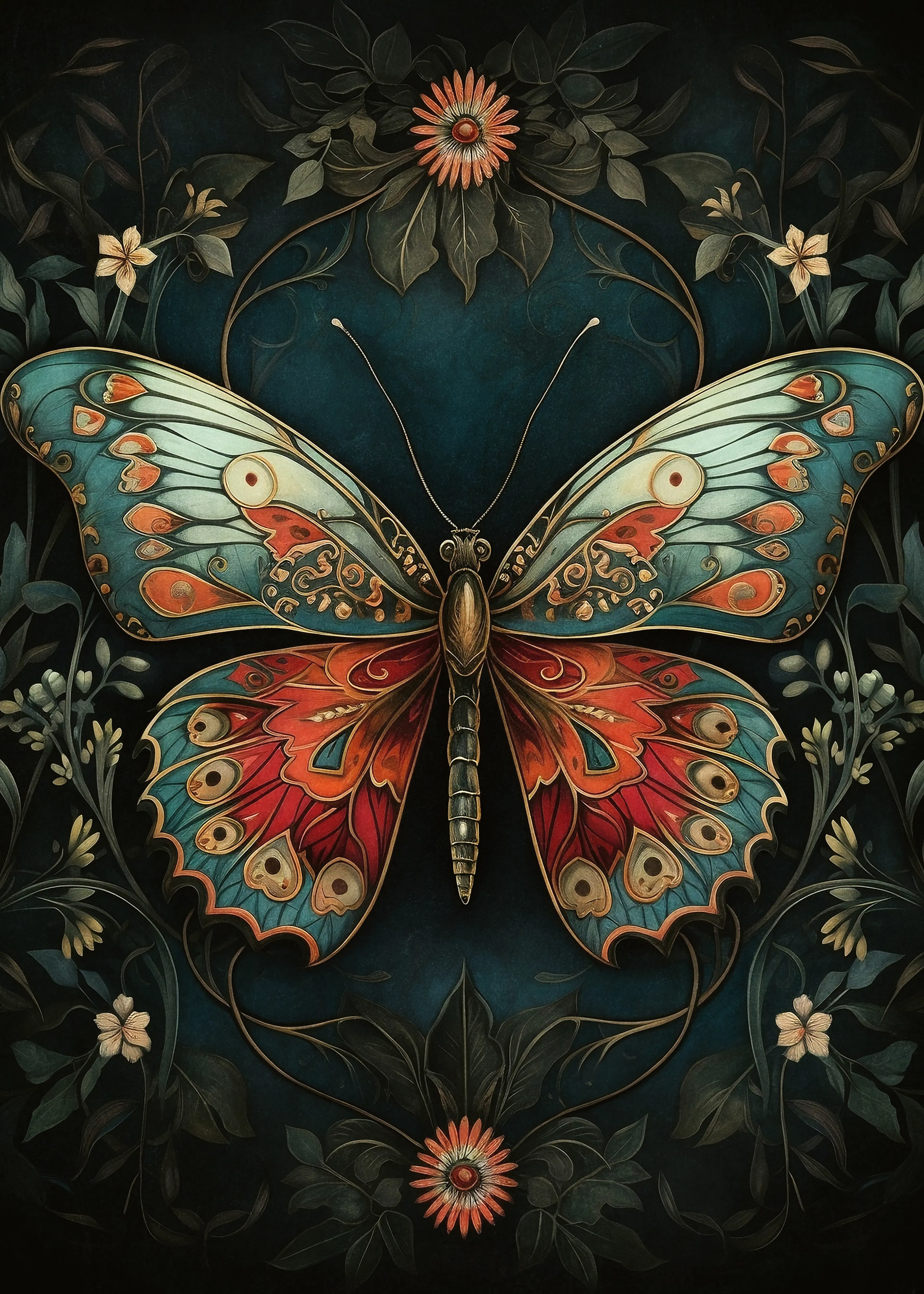 Olga Telnova - Fleurs Papillon Poster 0