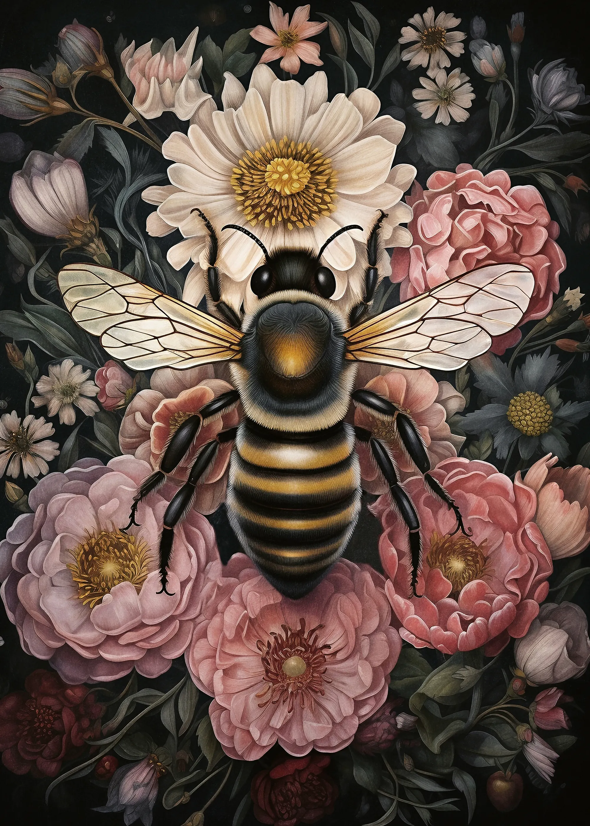 Olga Telnova - Abeille Florale Rose Poster 0