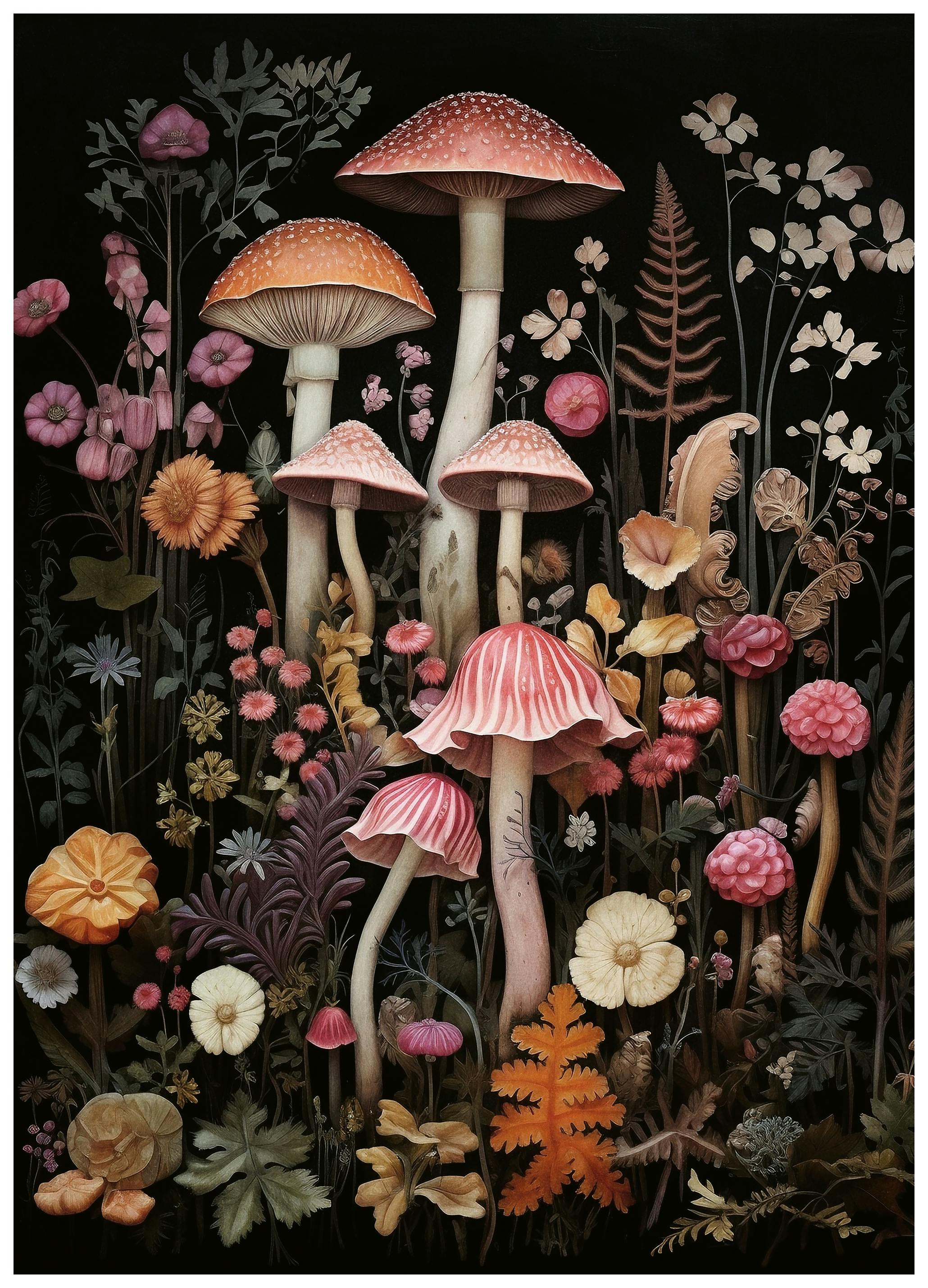 Olga Telnova - Mushroom Garden Poster (70x100 cm) - Poster Store