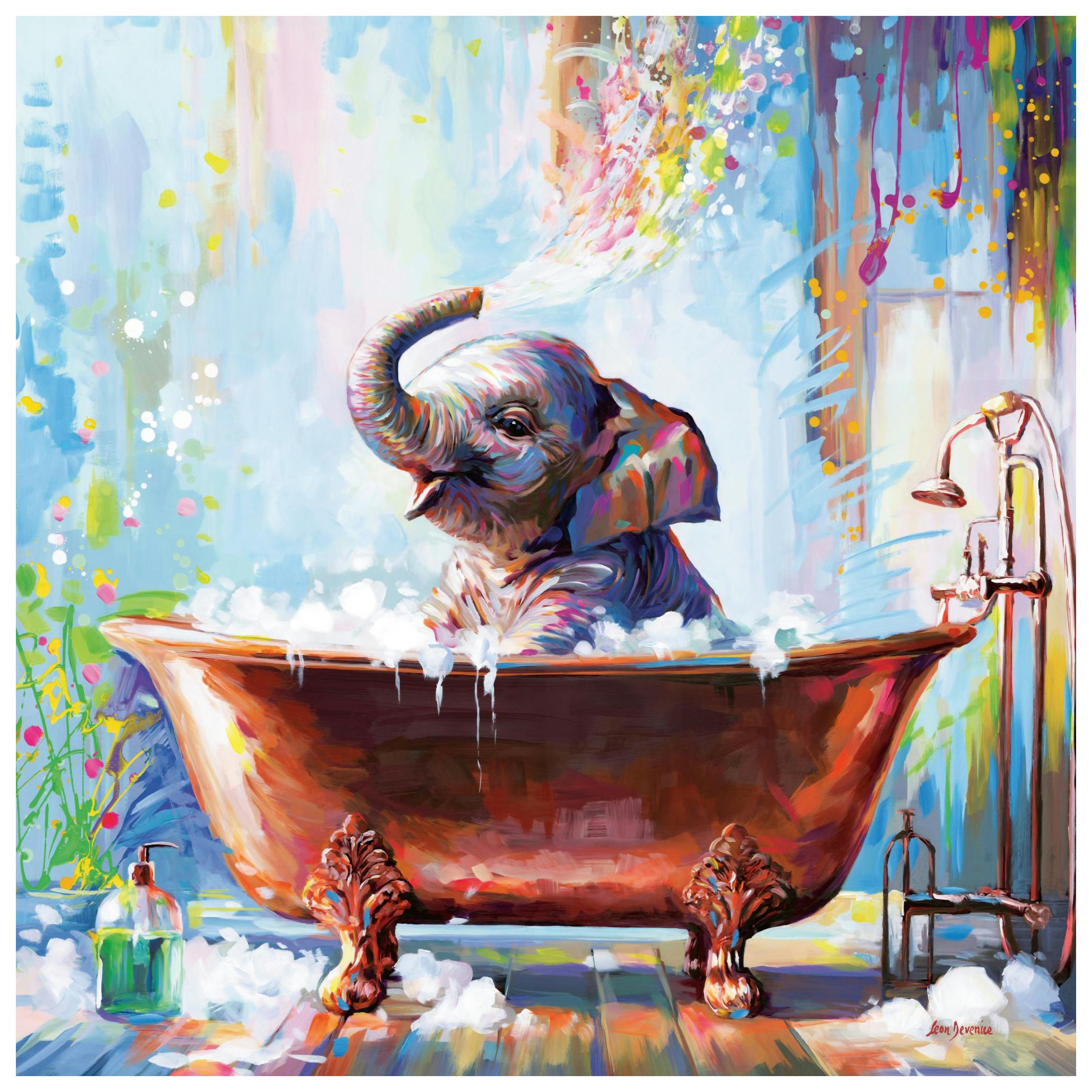 Leon Devenice - Babyelefant Poster (50x50 cm) - Poster Store