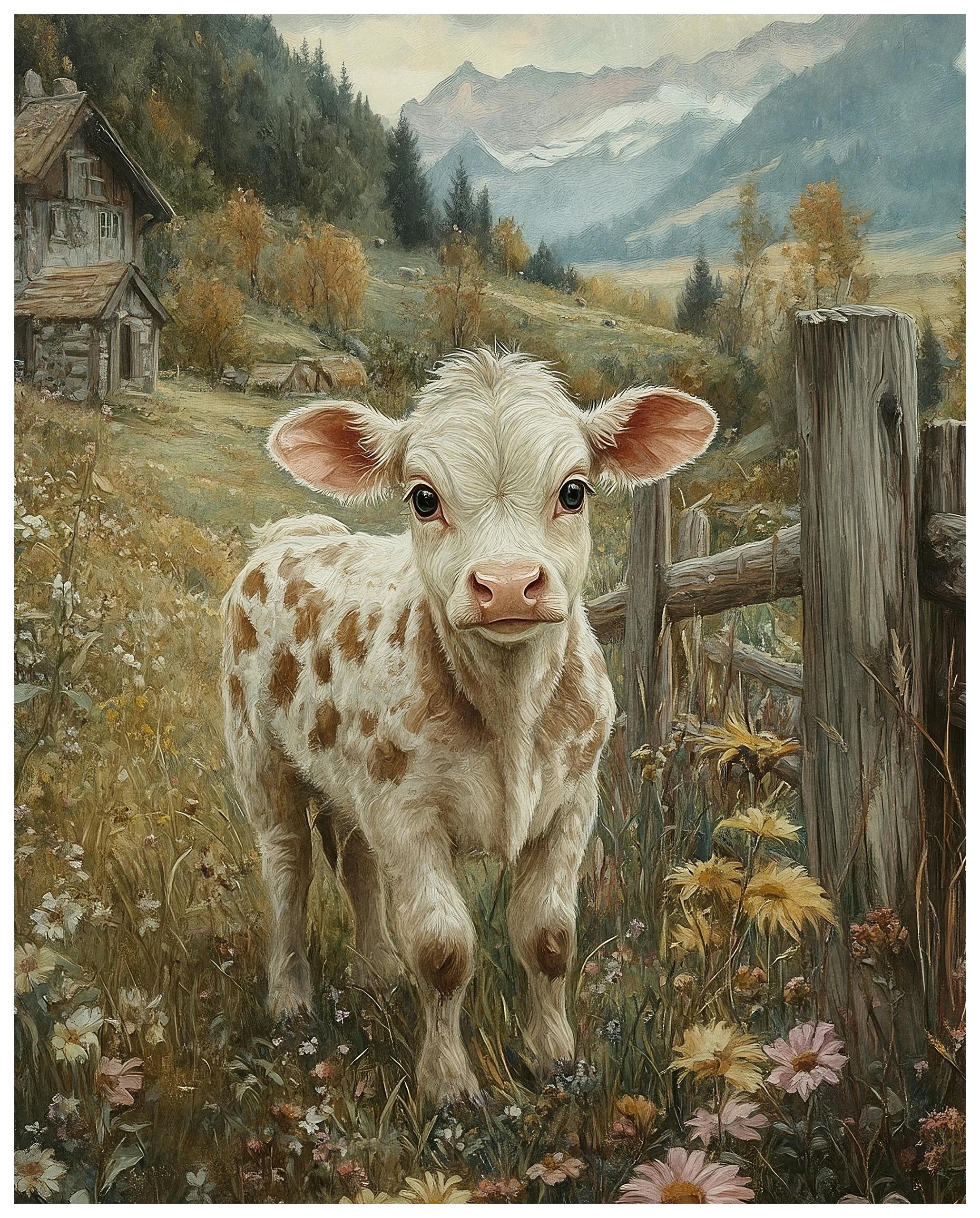 Olga Telnova - Cow Pasture Poster (30x40 cm) - Poster Store