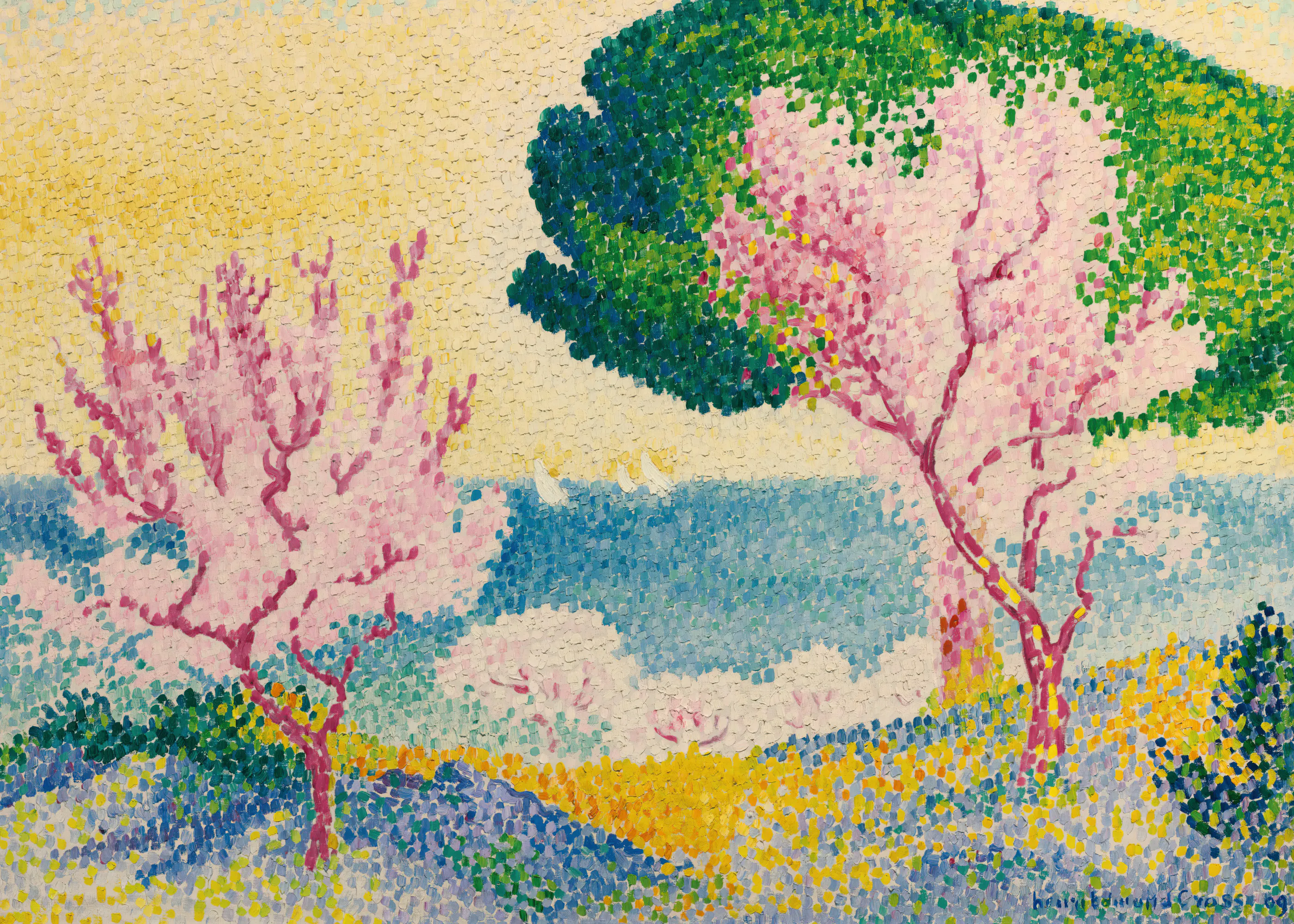 Henri-Edmond Cross - Printemps Rose ポスター 0
