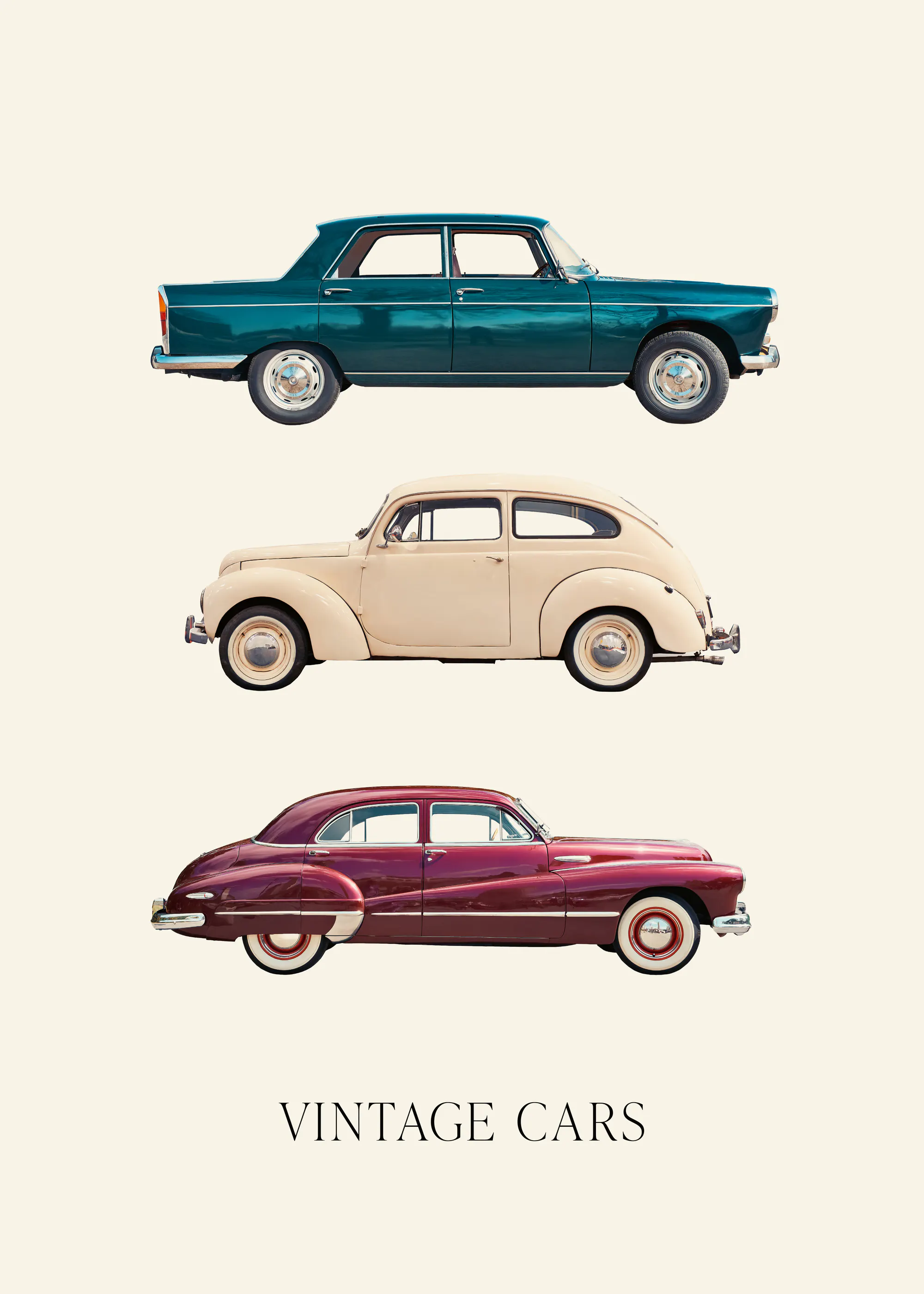 Ilustración de Coches Vintage Póster 0
