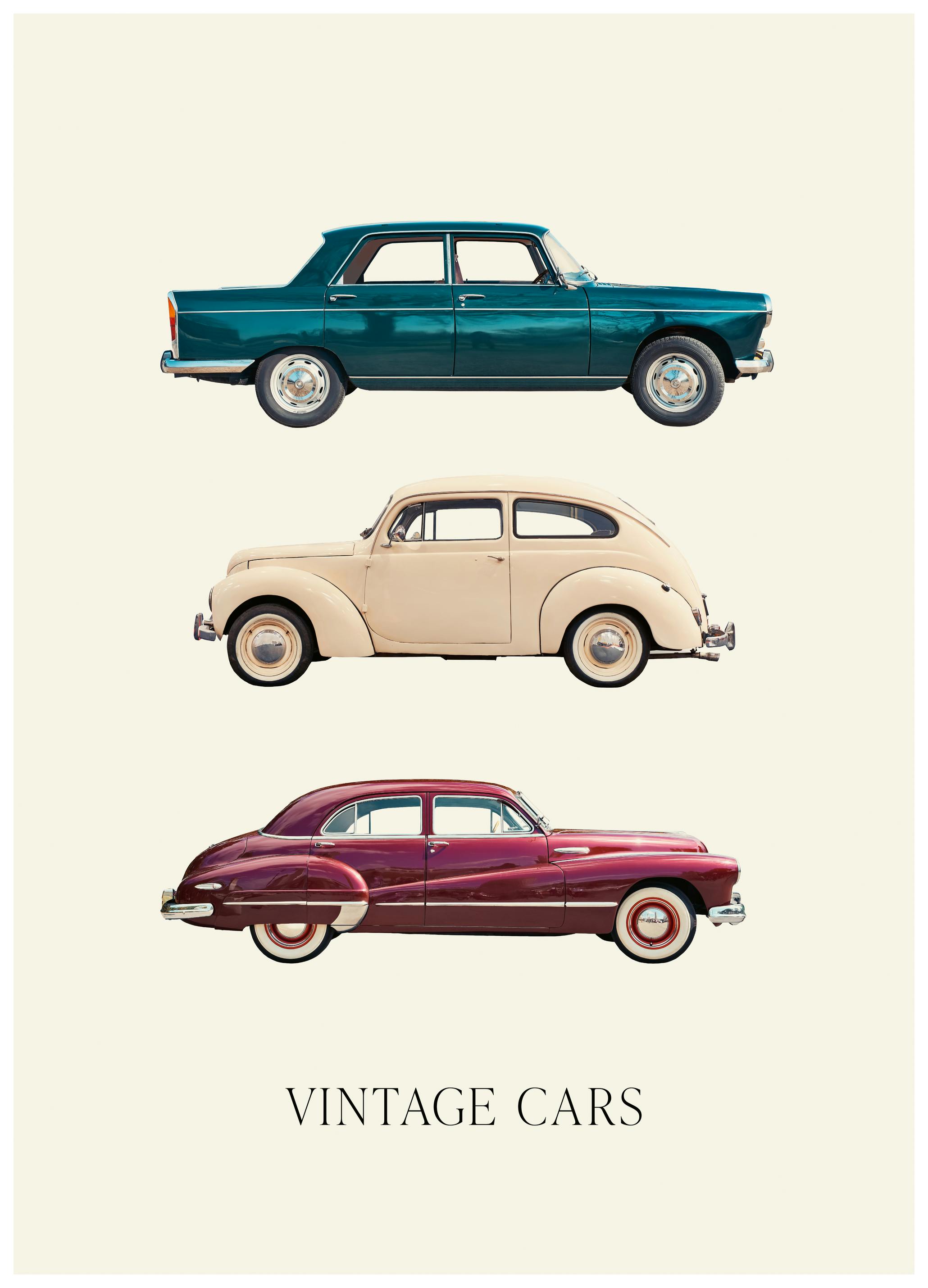 Auto Vintage Illustrazione Poster (70x100 cm) - Poster Store