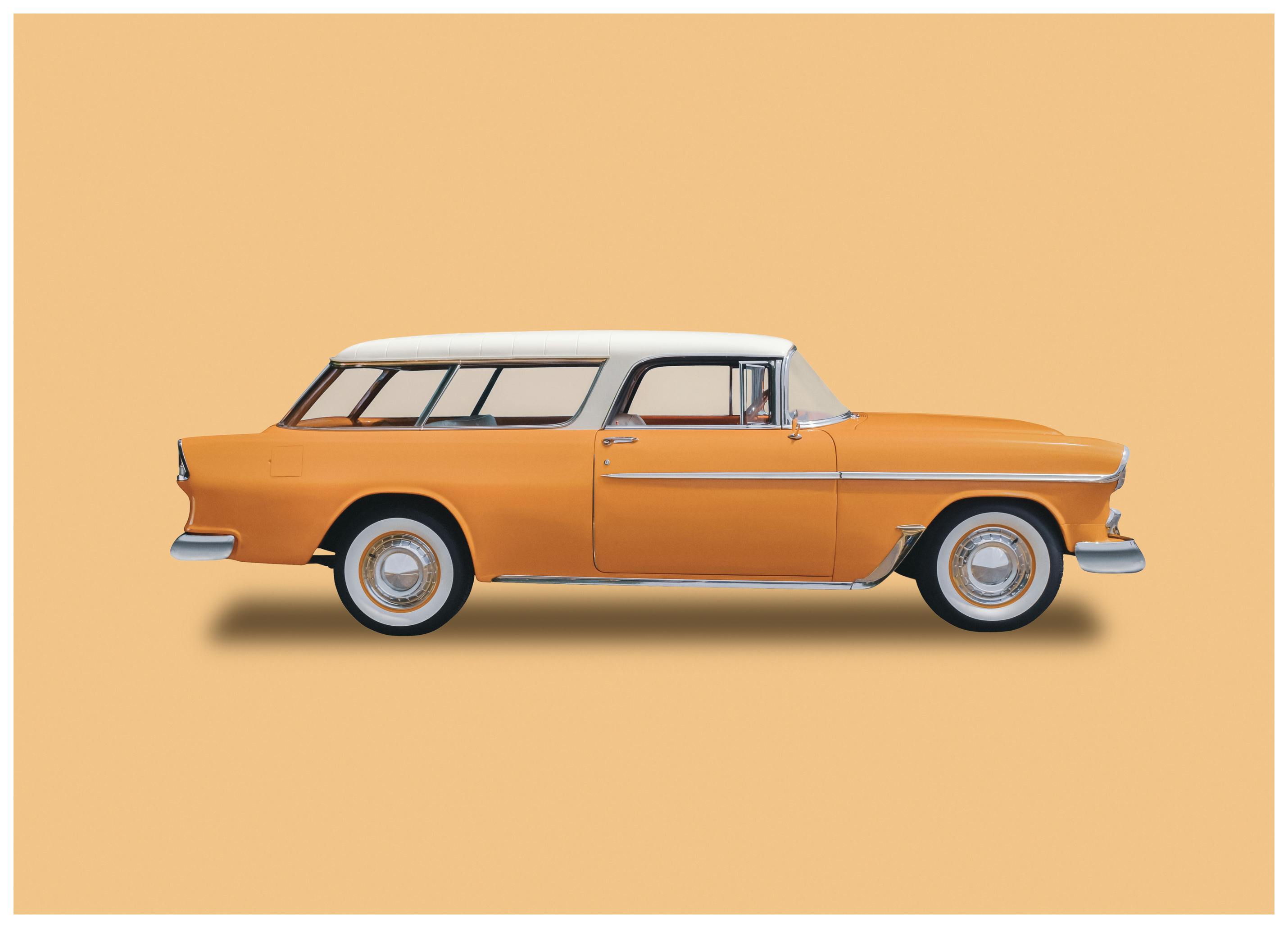 Oranje Vintage Auto Poster (40x50 cm) - Poster Store