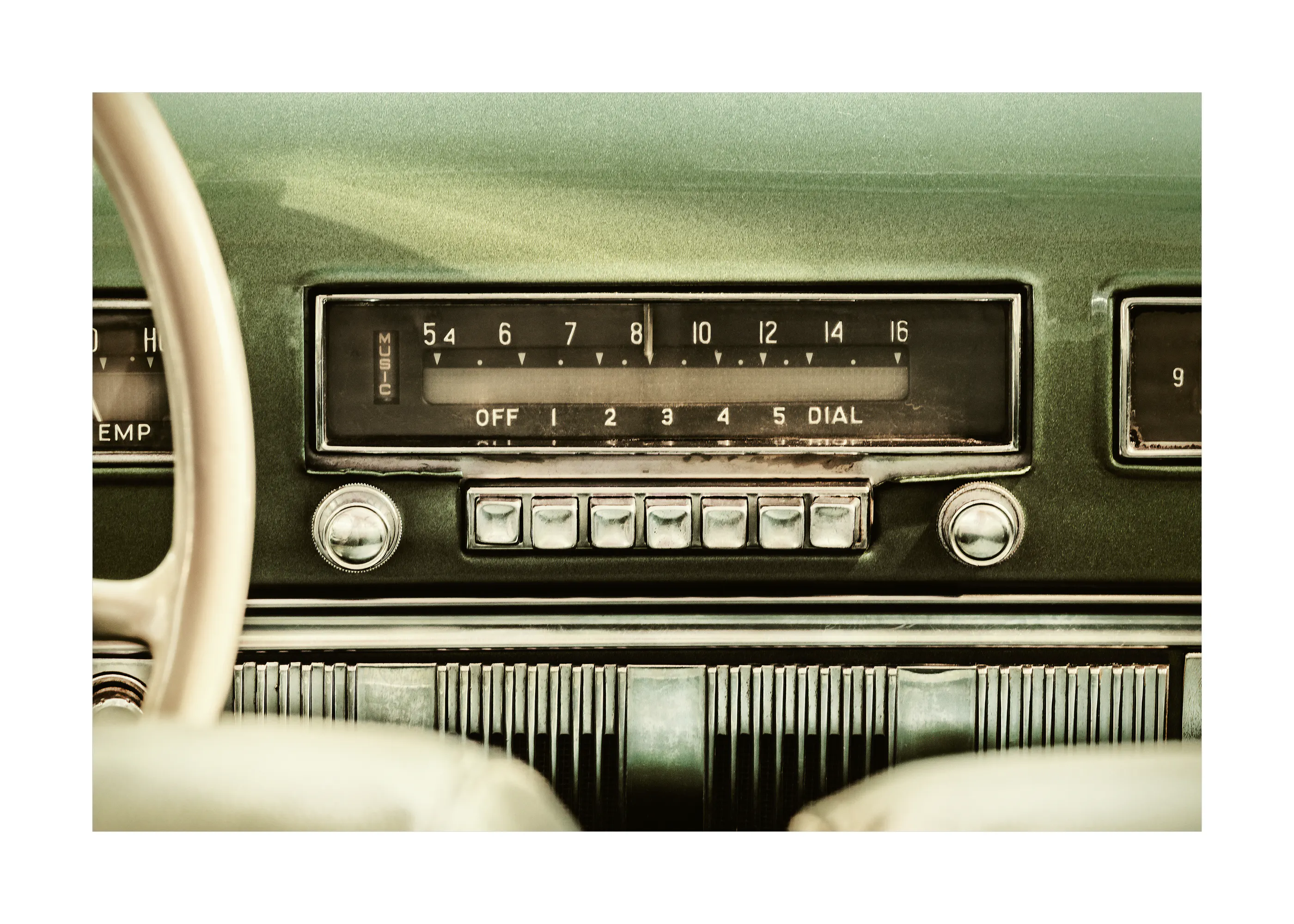 빈티지 자동차 라디오 포스터 0