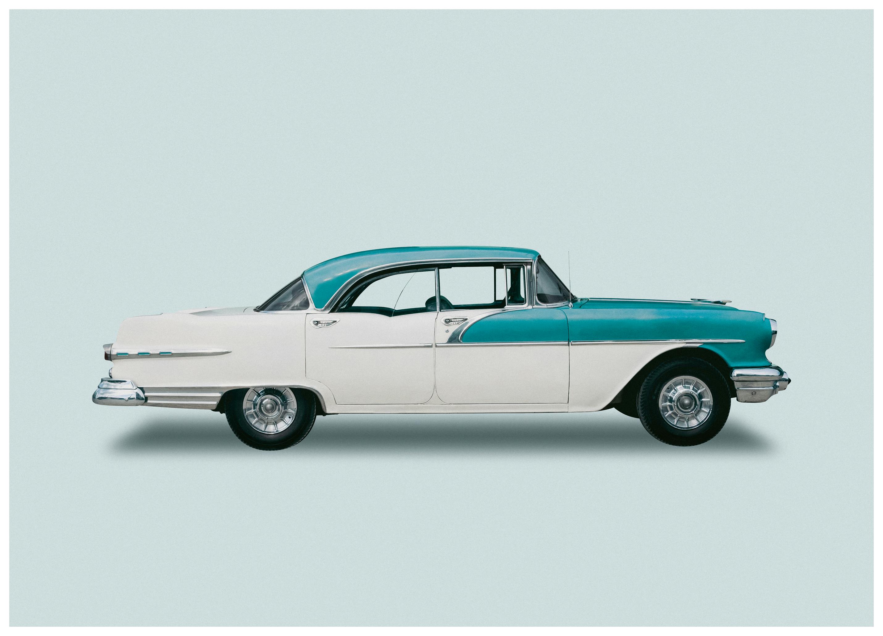 Blue Vintage Car Poster (30x40 cm) - Poster Store