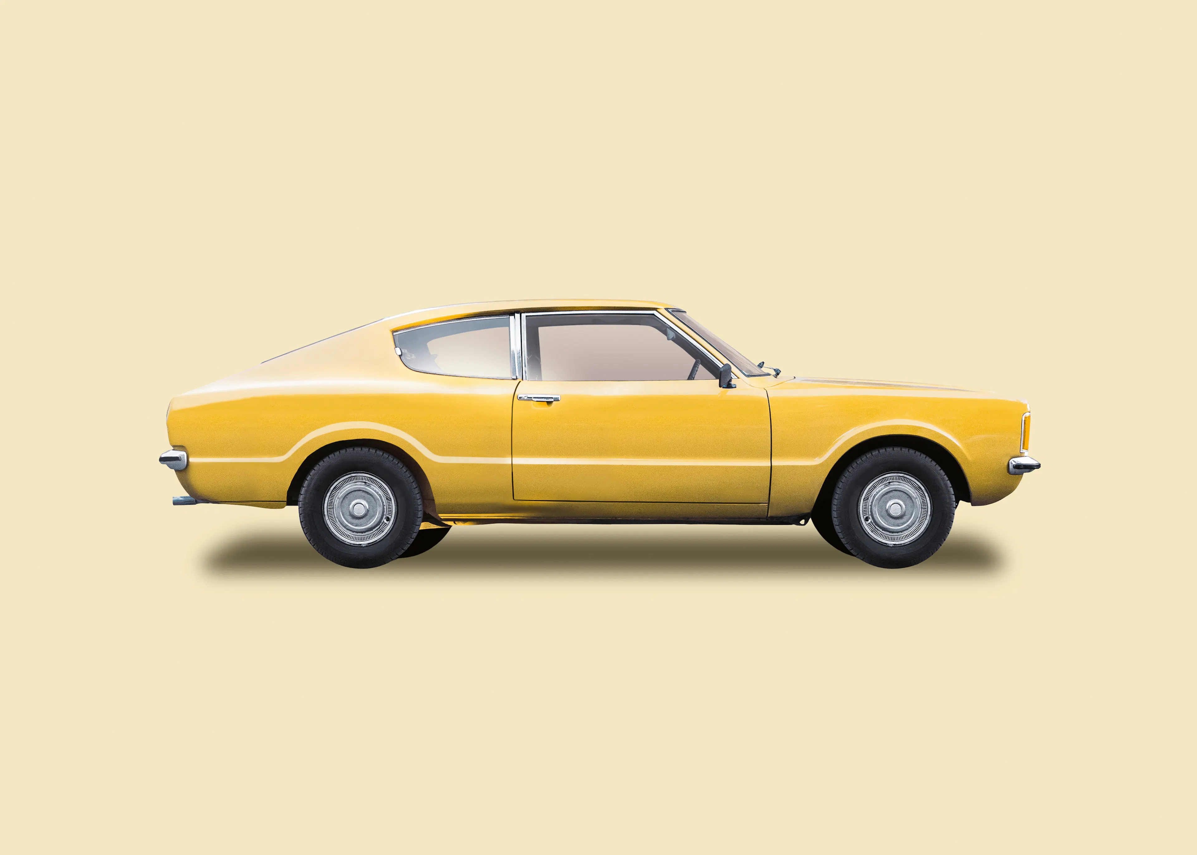 Yellow Vintage Car Poster 0