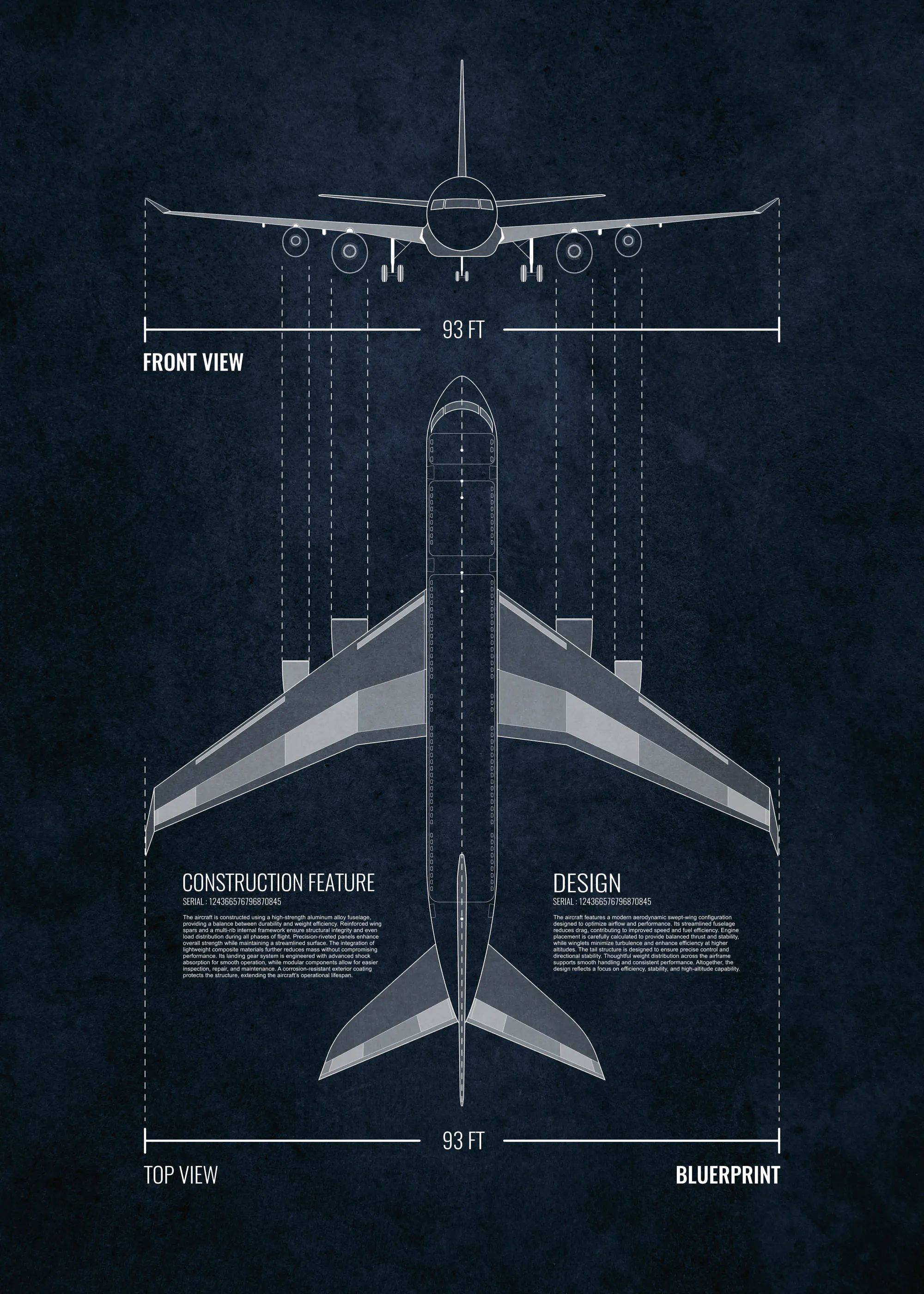 비행기 설계도 포스터 0