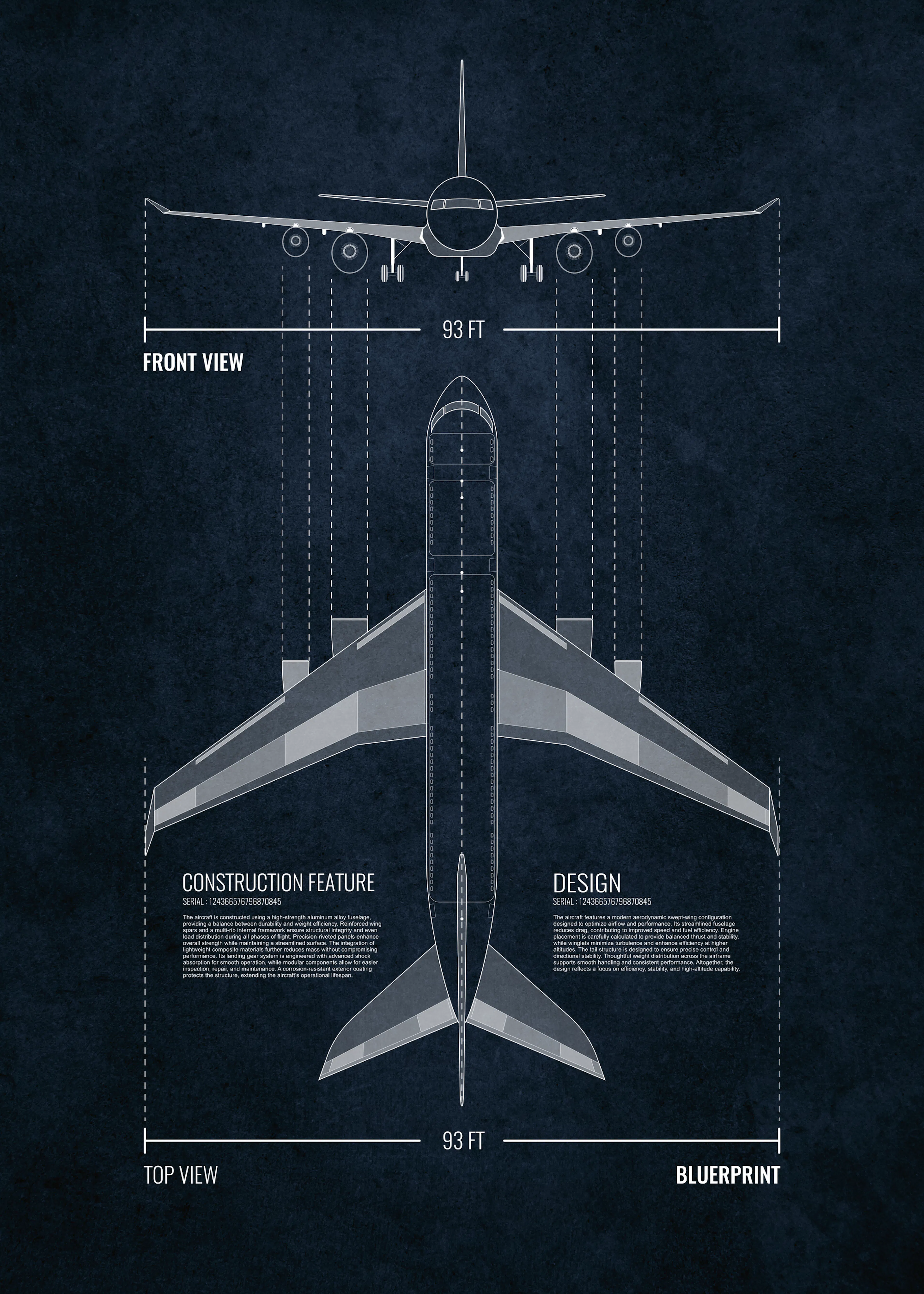 비행기 설계도 포스터 0