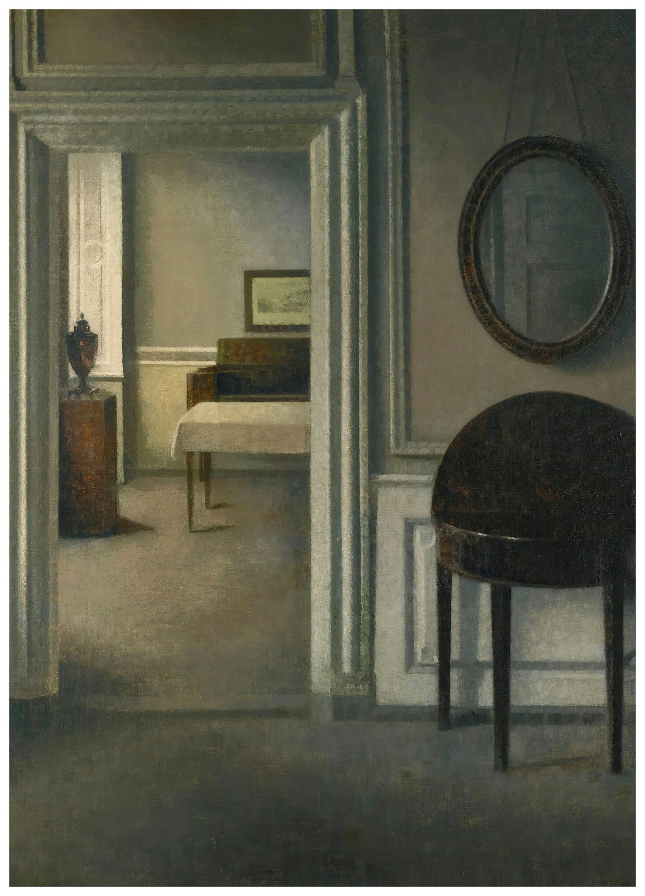 Vilhelm Hammershøi - Interior With A Mirror Poster (50x70 cm) - Poster Store