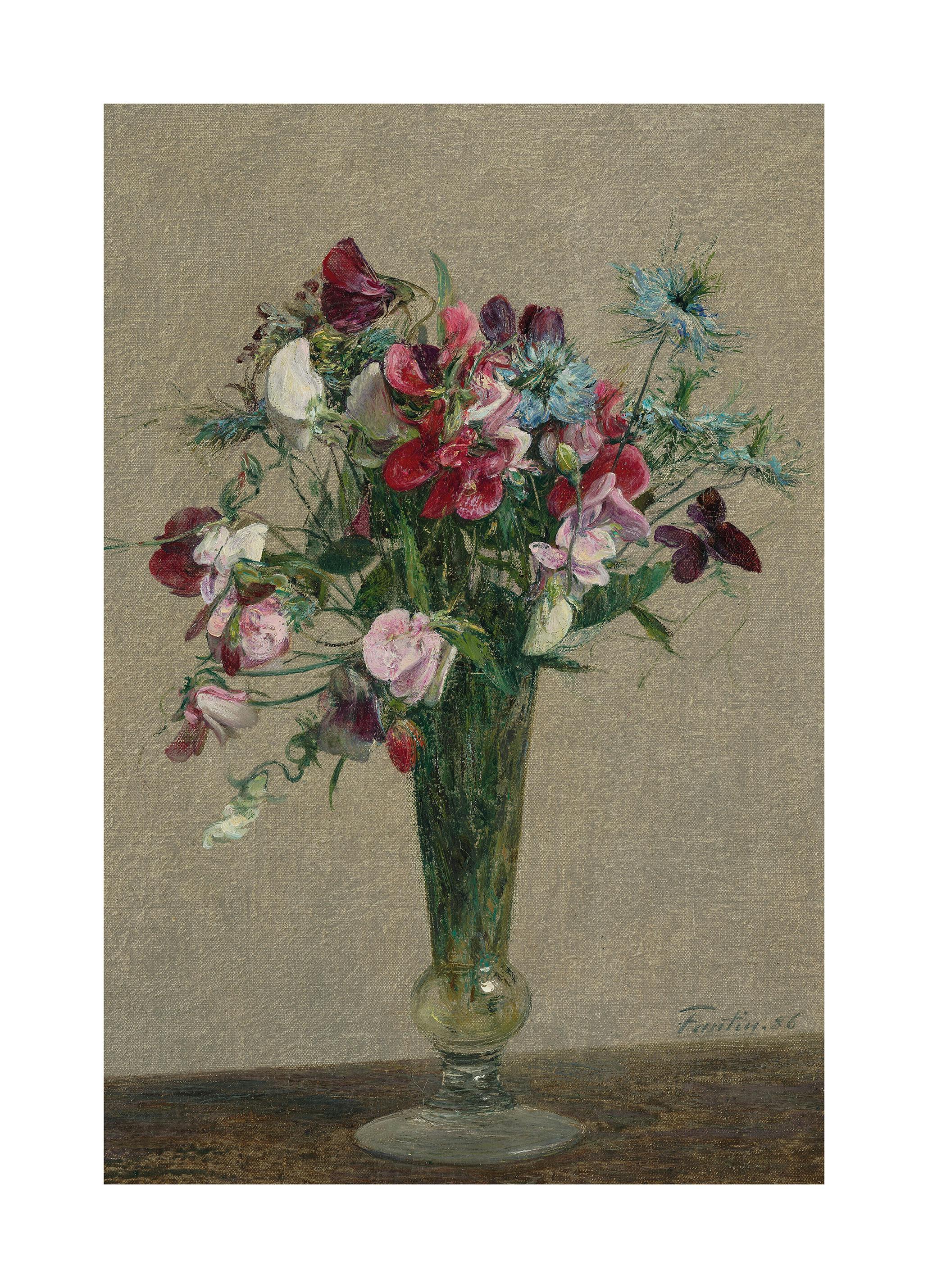 Henri Fantin-Latour - Sweet Peas and Nigella Poster (50x70 cm) - Poster Store