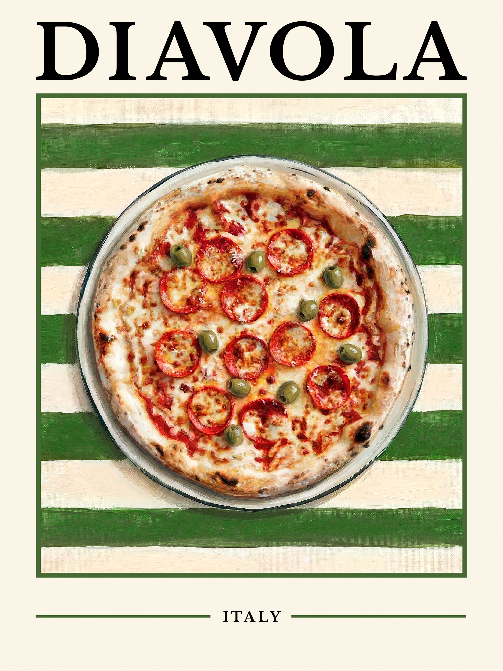 Diavola Pizza Poster | Italian Kitchen Poster Store US