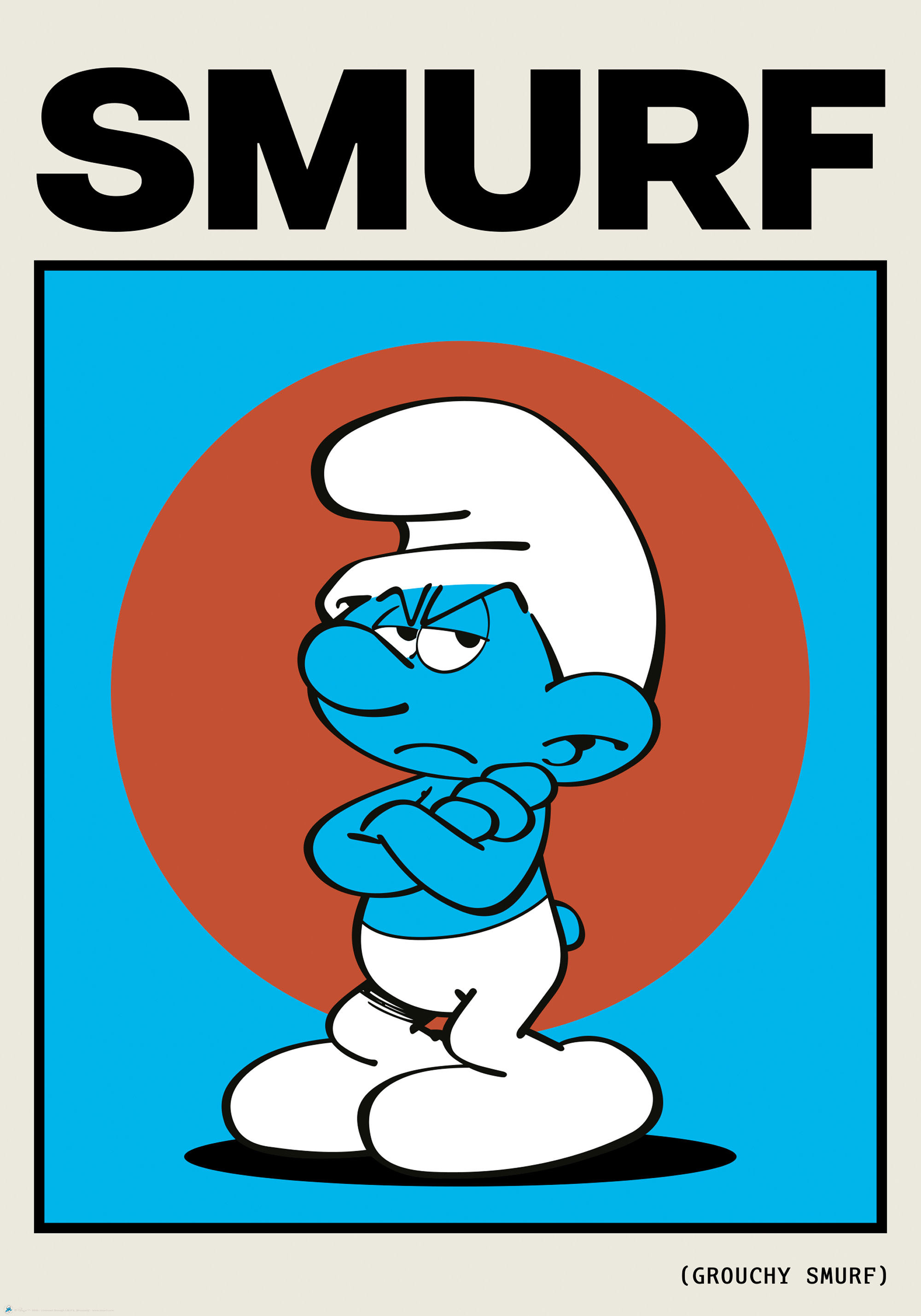 The Smurfs Grouchy Smurf Retro Poster | Poster Store CA